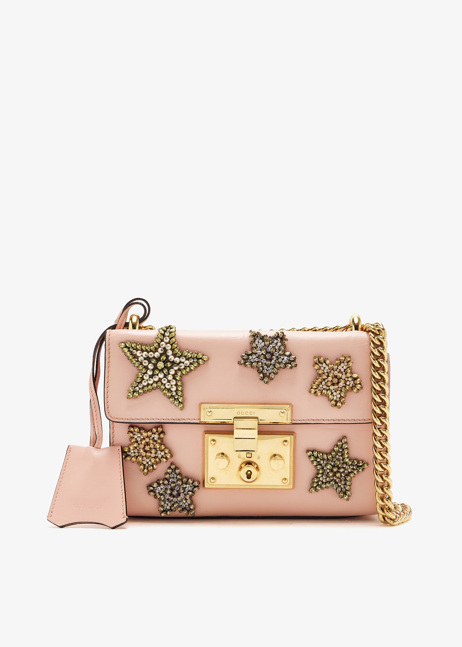 

Star-embellished padlock bag, Pink