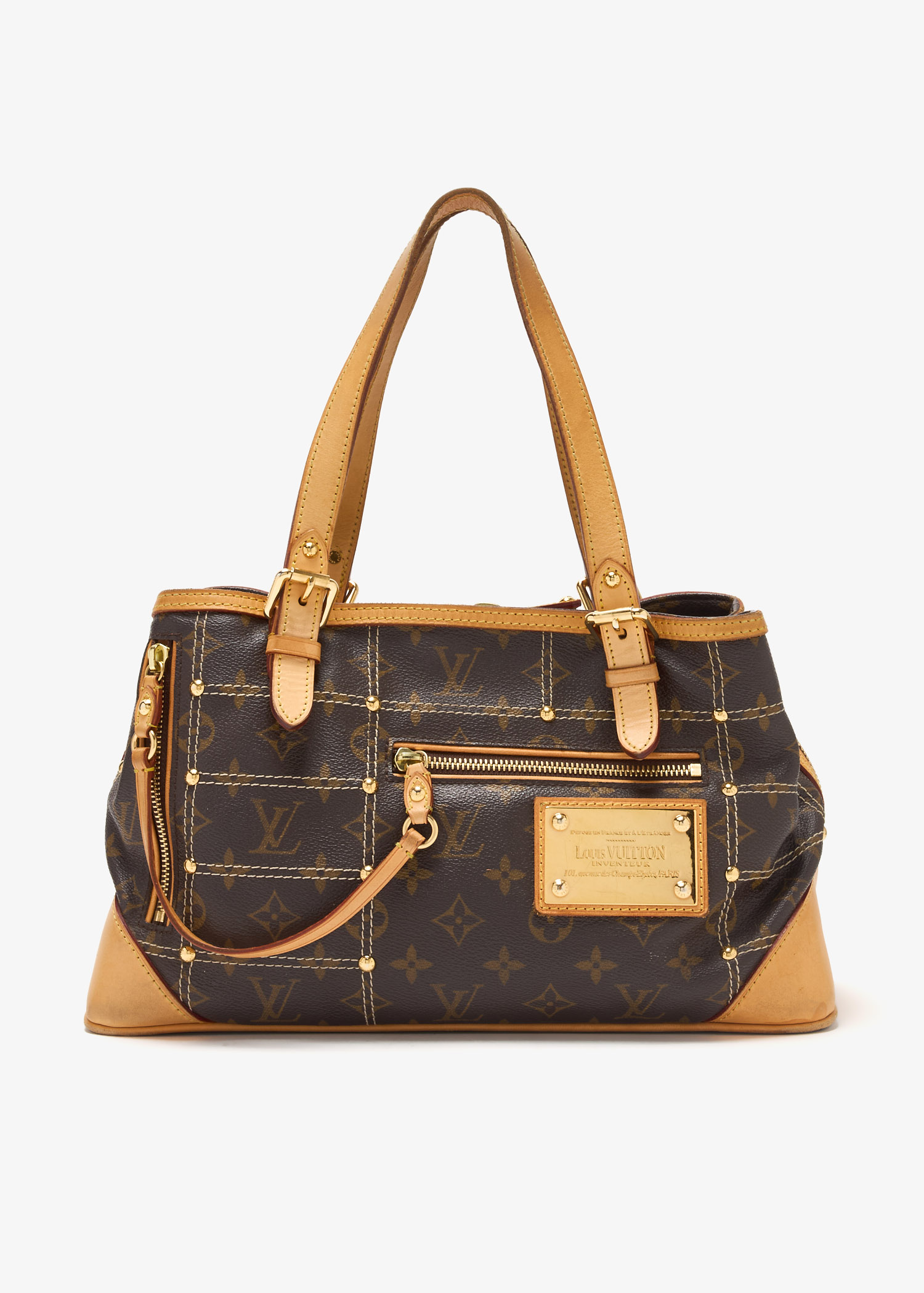 

Riveting Monogram tote bag, Brown