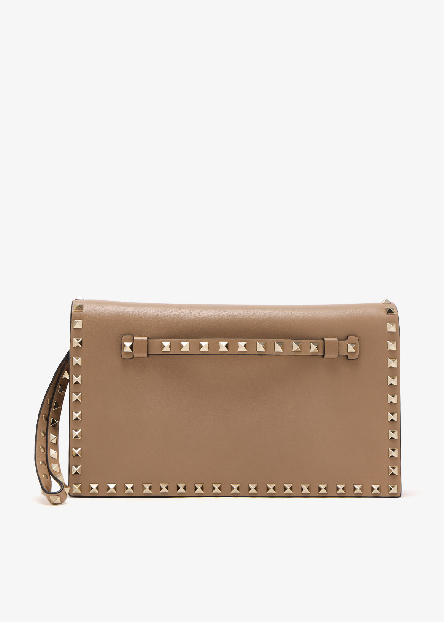 

Rockstud wristlet clutch, Beige