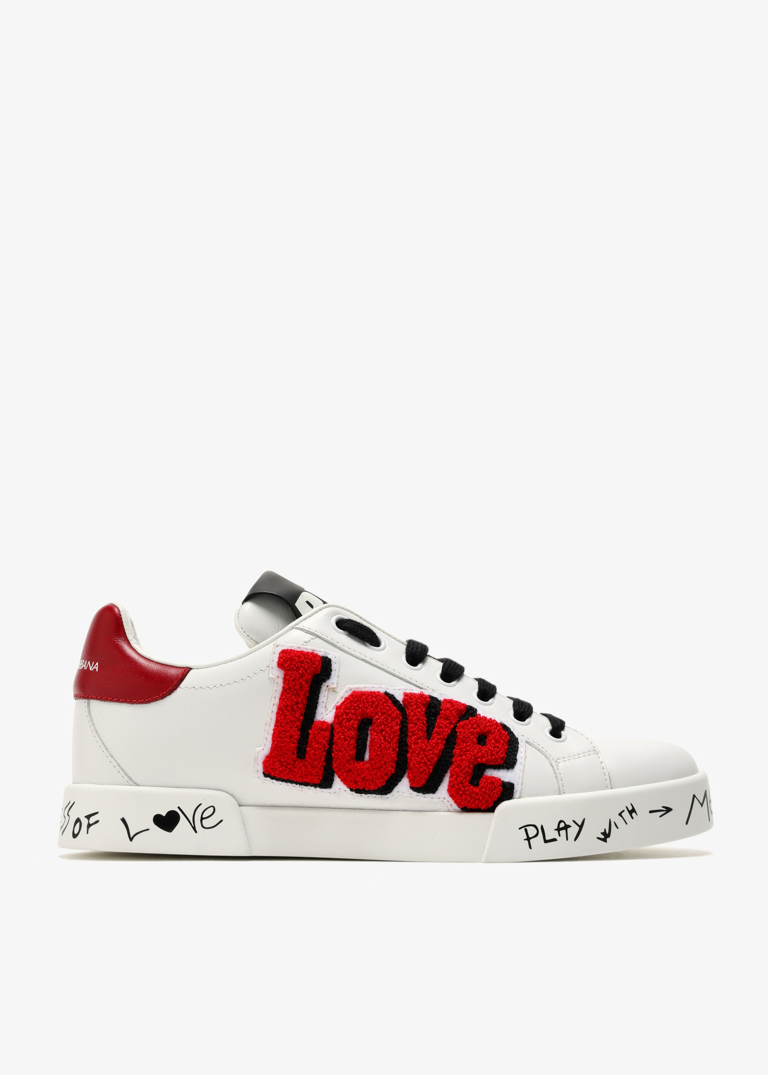 

Portofino Love-Embellished sneakers, White