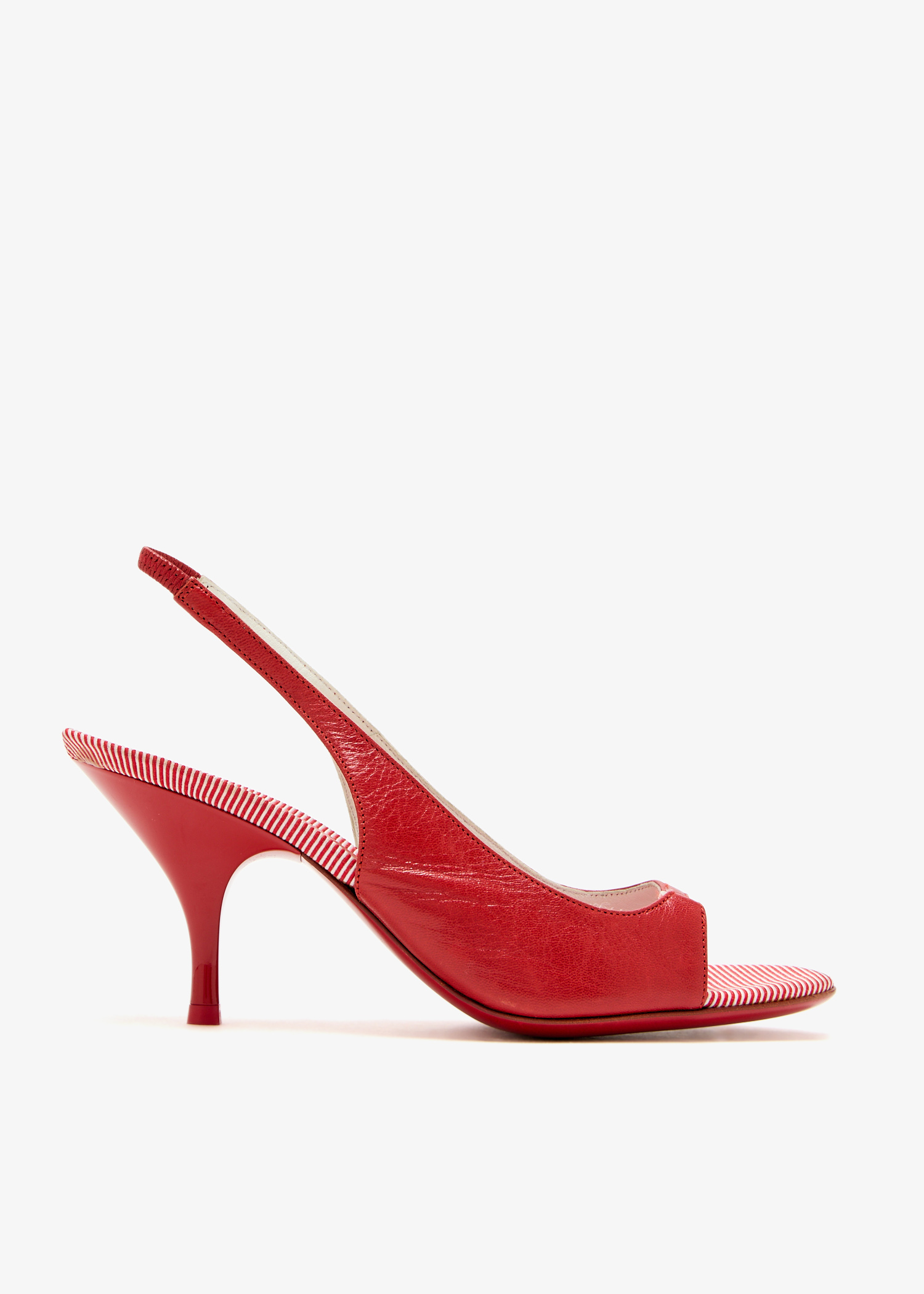 

Leather slingback sandals, Red