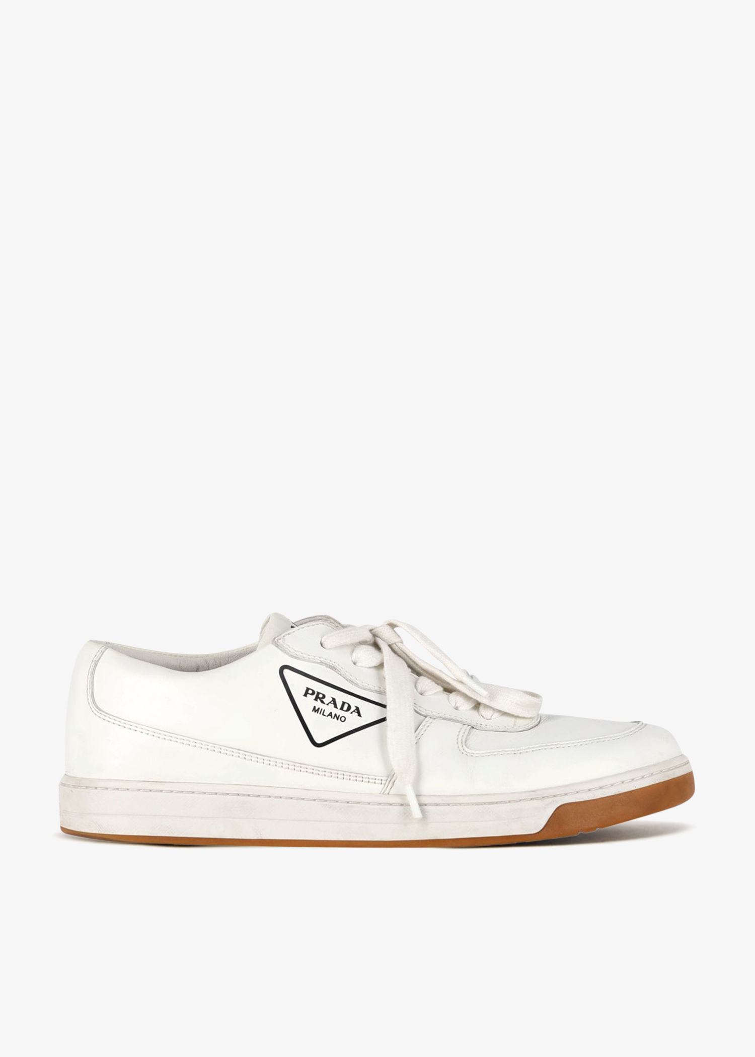 

Logo leather sneakers, White