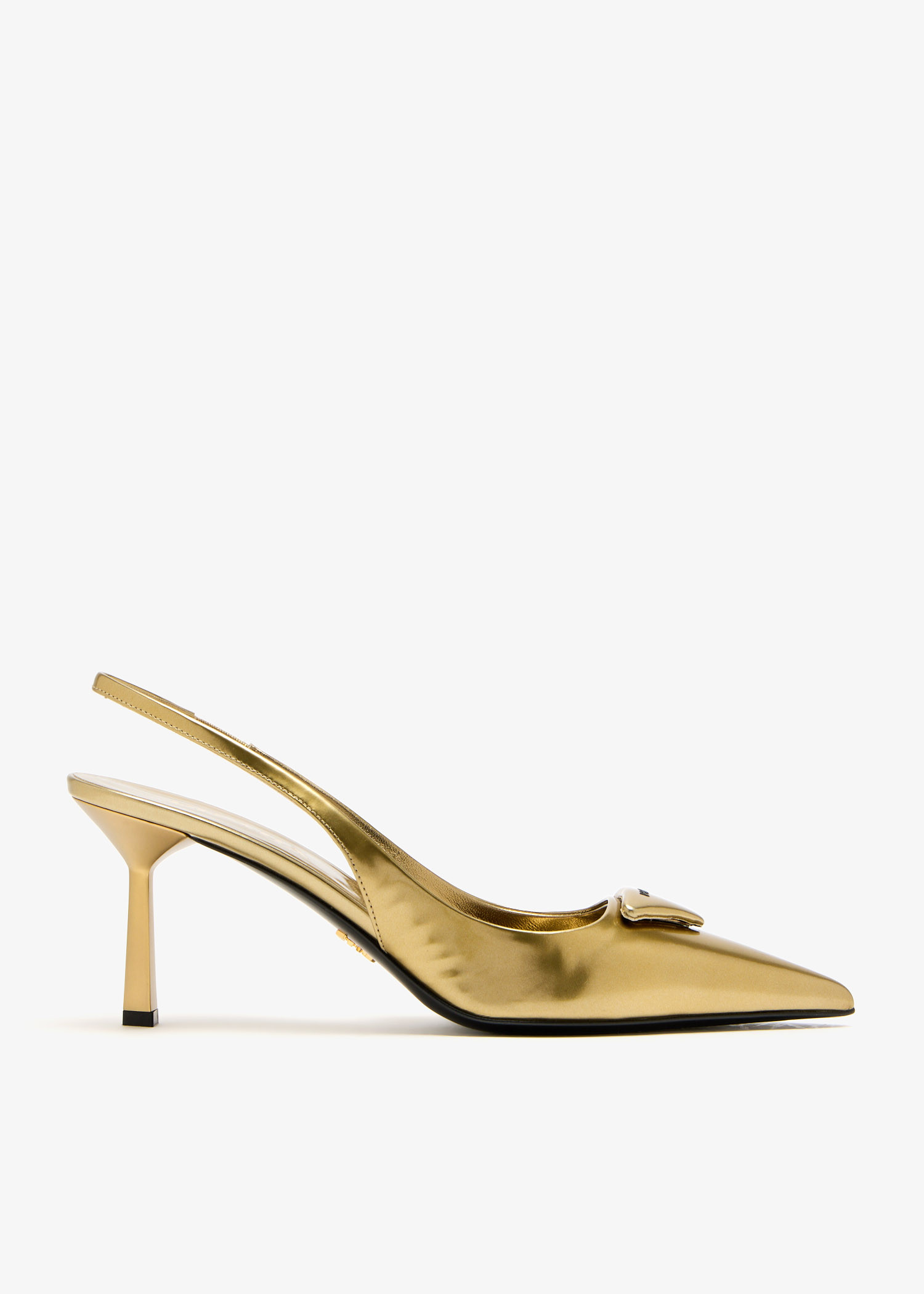

Logo-plaque slingback pumps, Gold