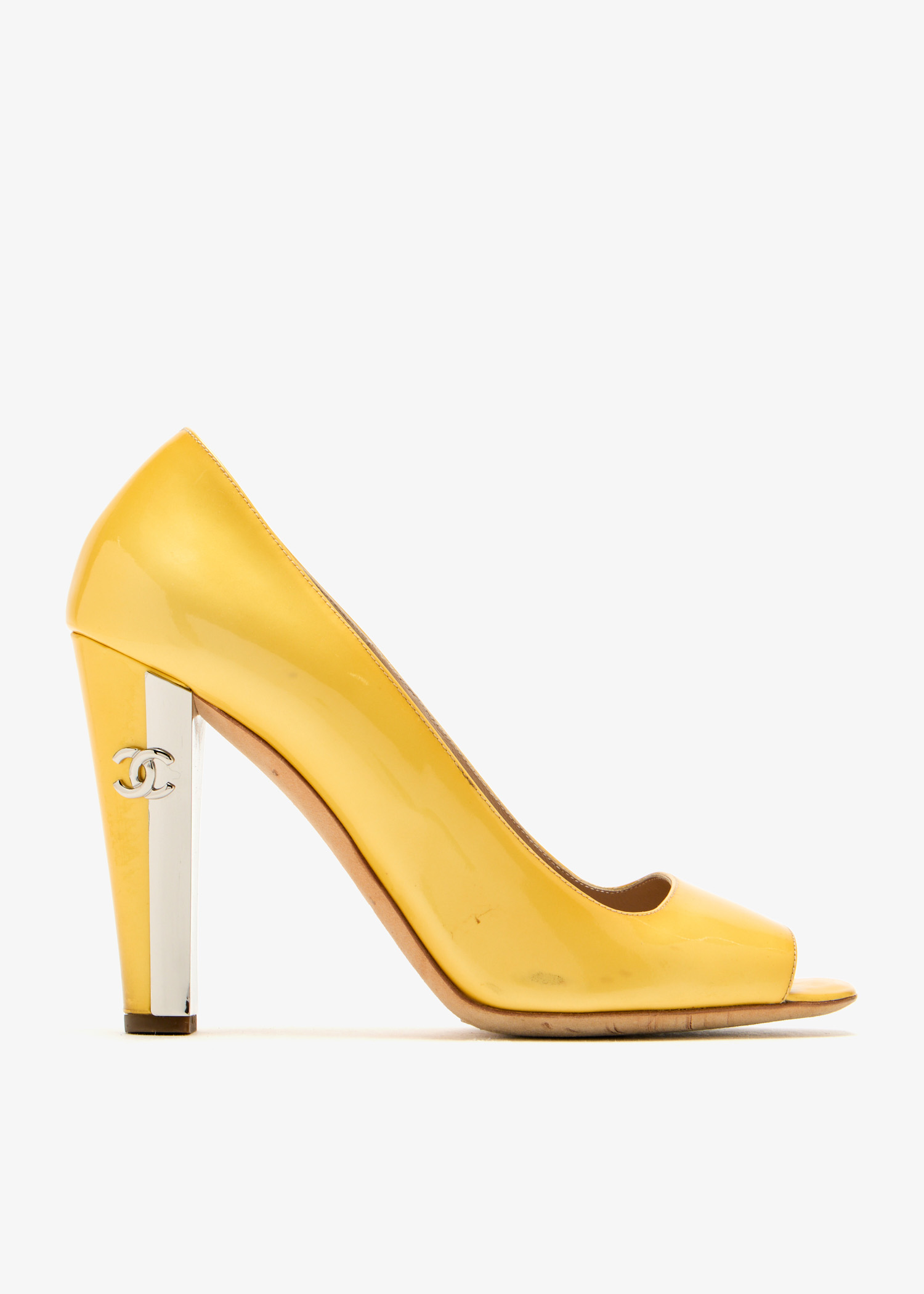 

CC peep-toe pumps, Yellow