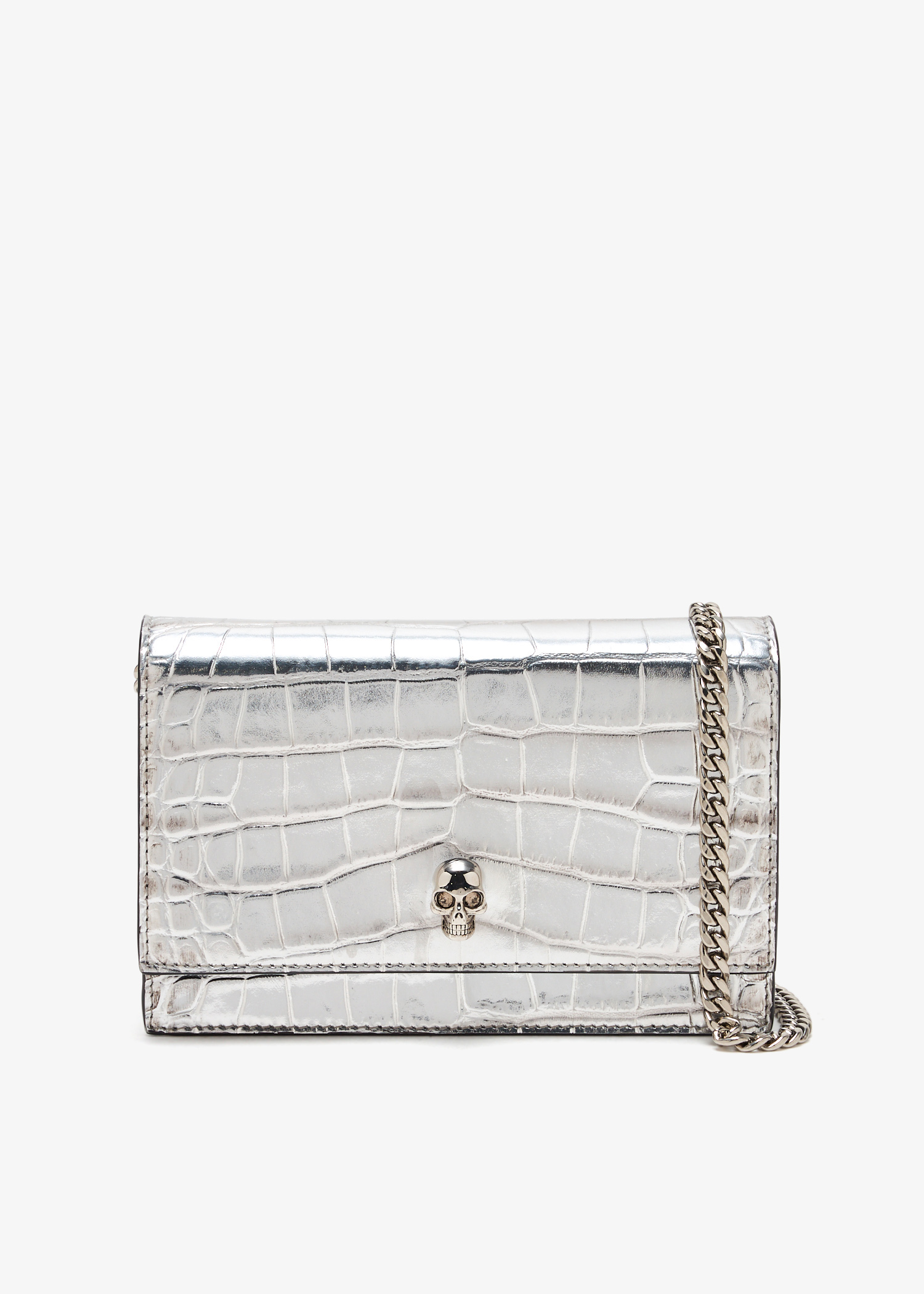

Small skull-embellished bag, Silver