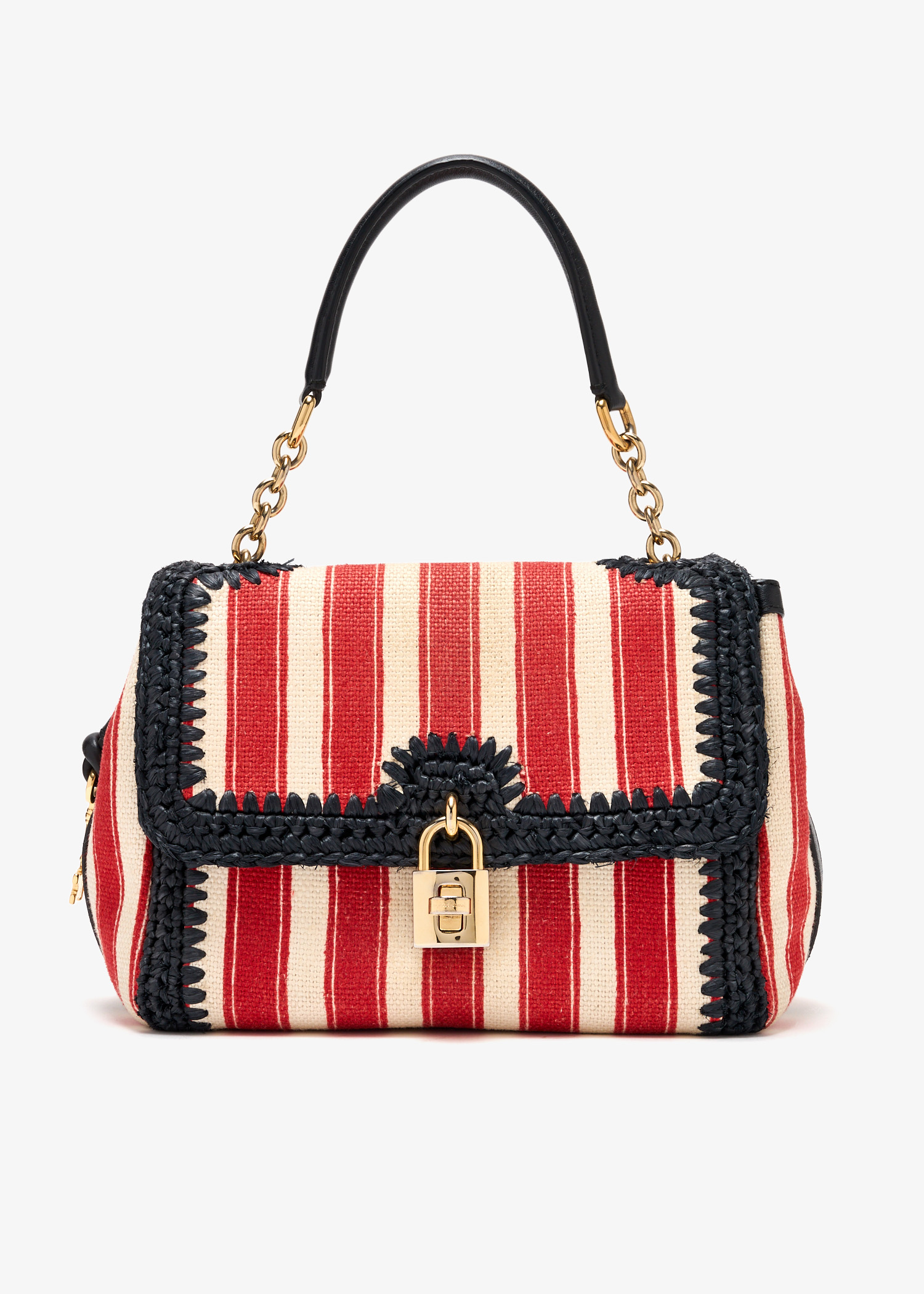 

Padlock Stripe top-handle bag, Printed