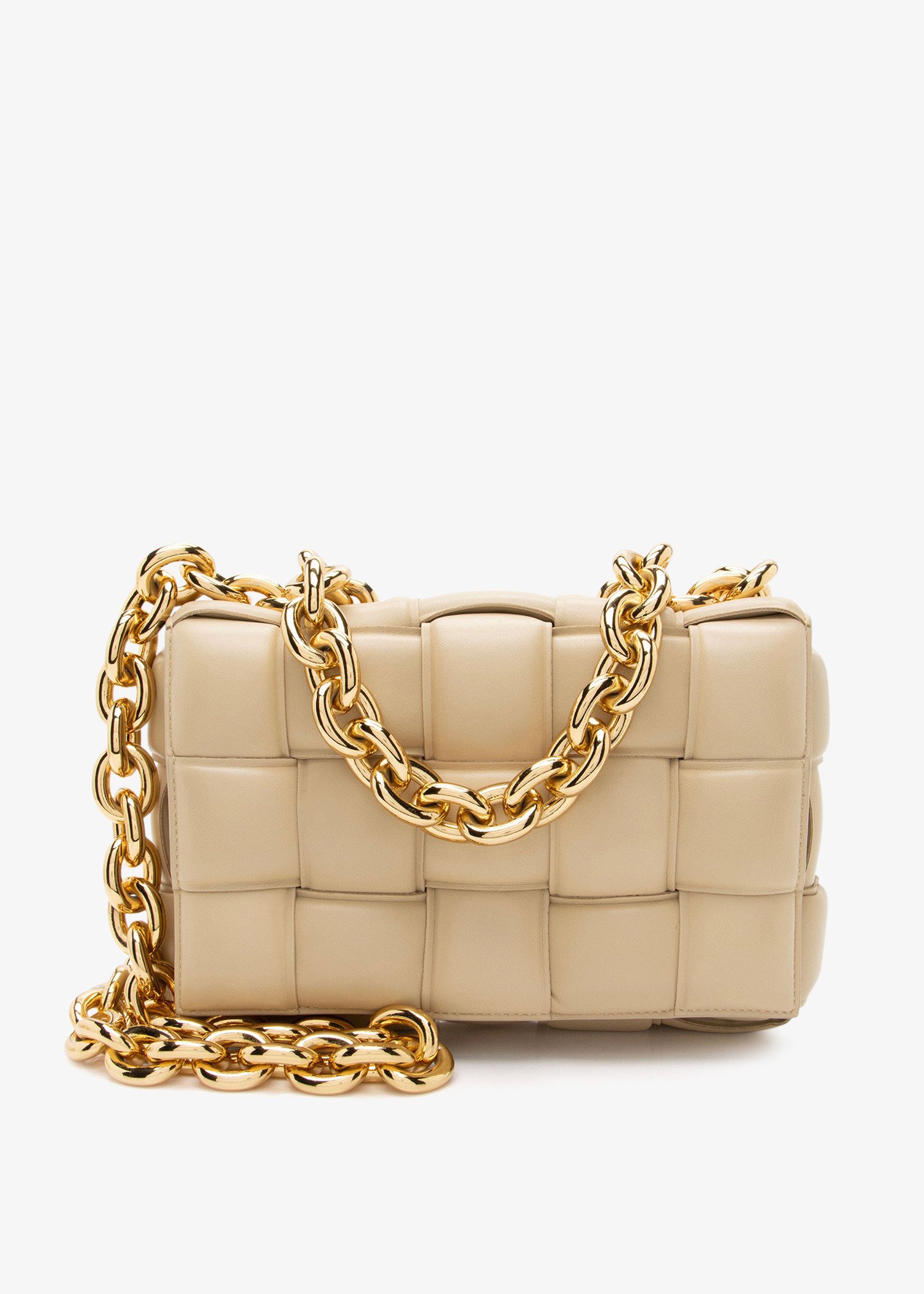 

Cassette chain maxi shoulder bag, Beige