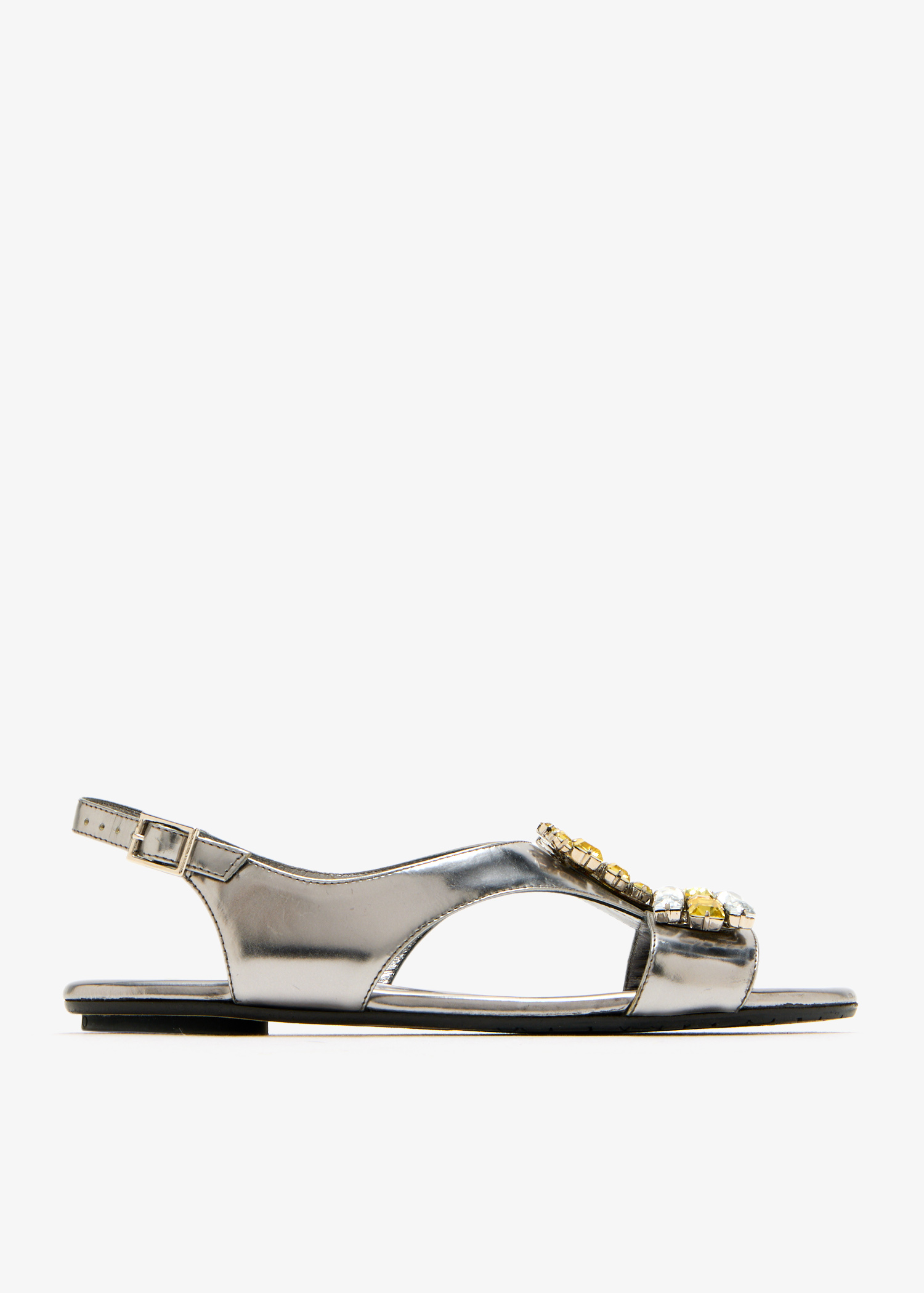 

Crystal-embellished slingback sandals, Silver