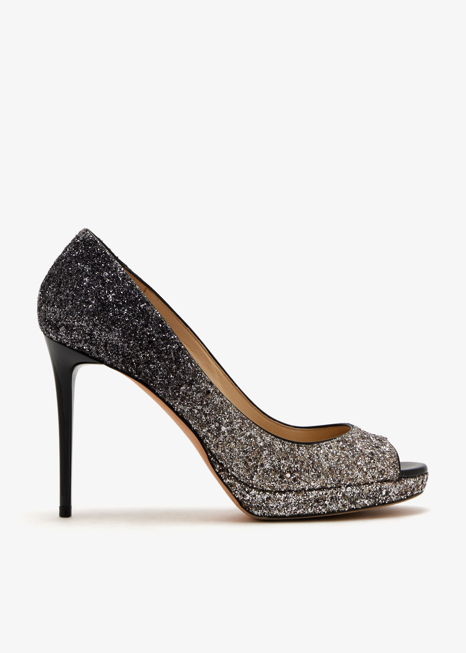 

Luna peep-toe pumps, Grey