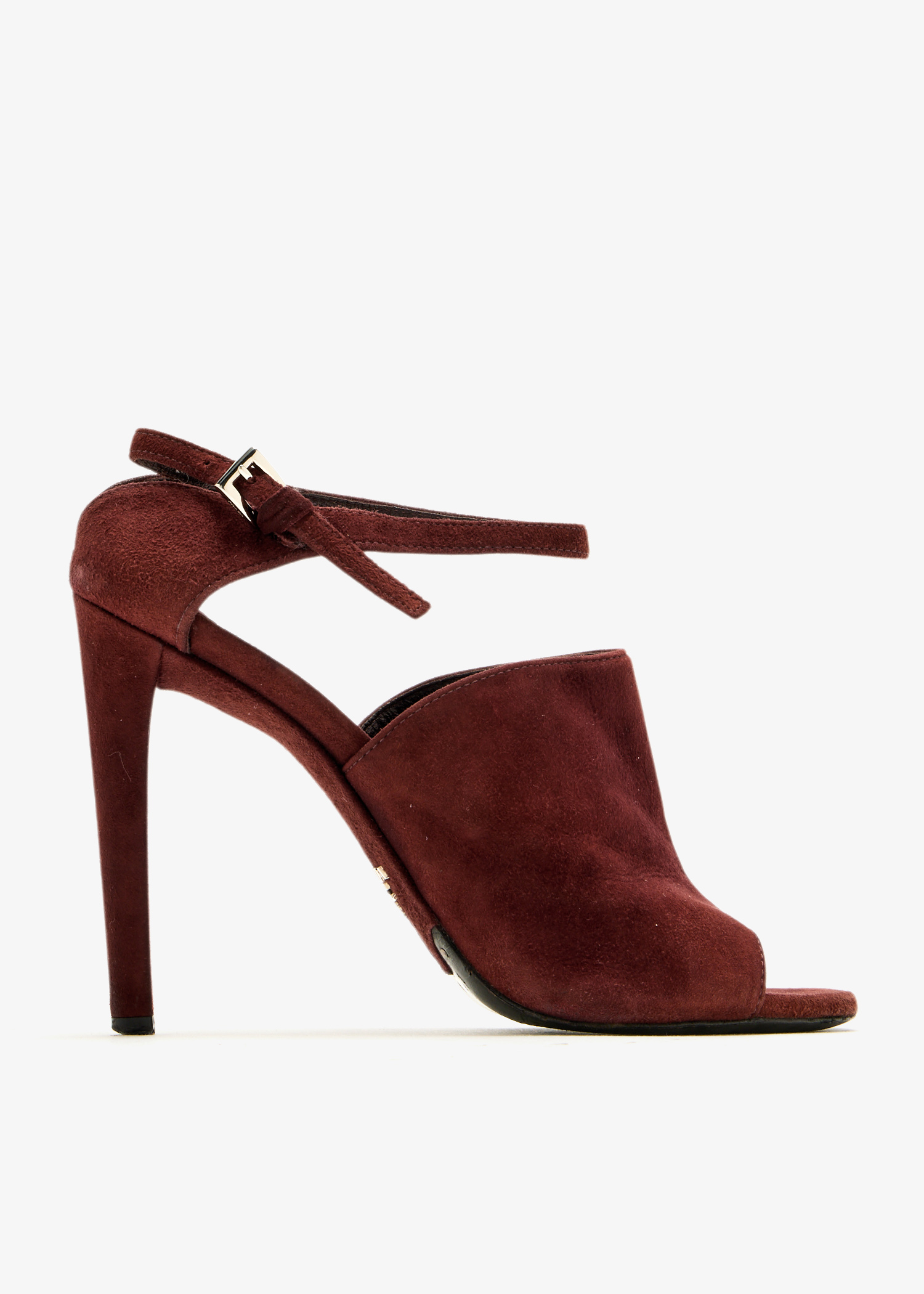 

Suede open-toe sandals, Burgundy