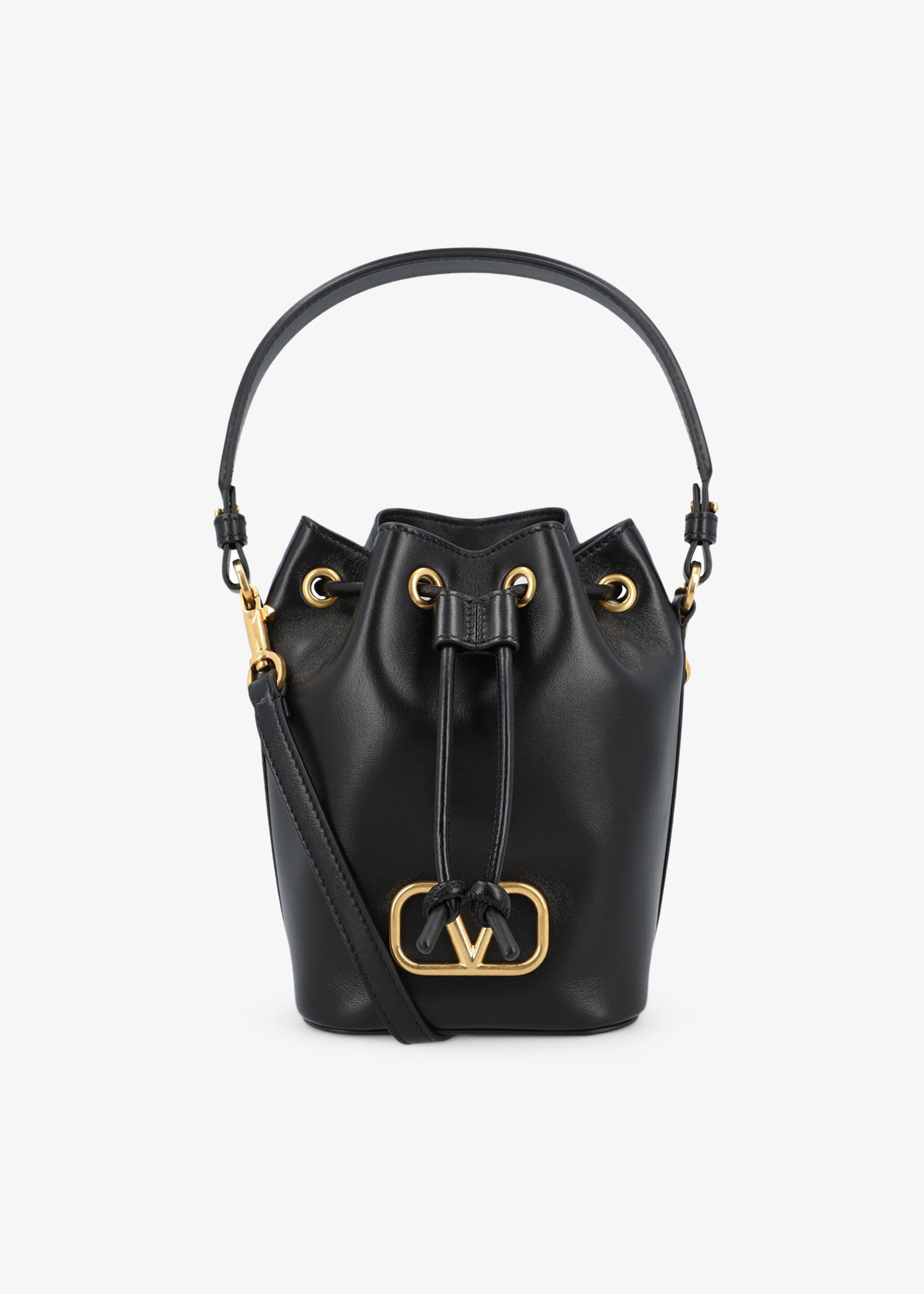 

VLogo Signature mini bucket bag, Black