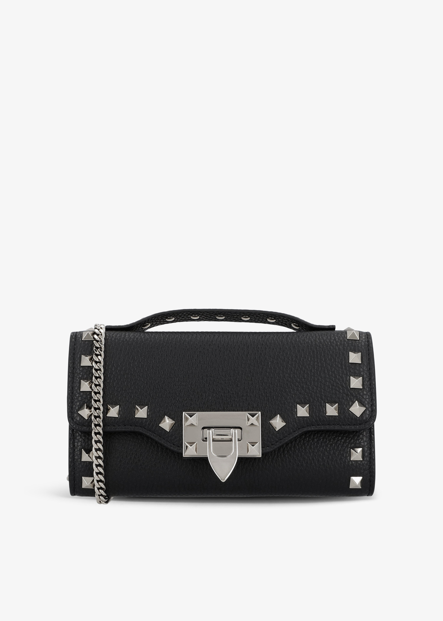 

Rockstud chain wallet, Black