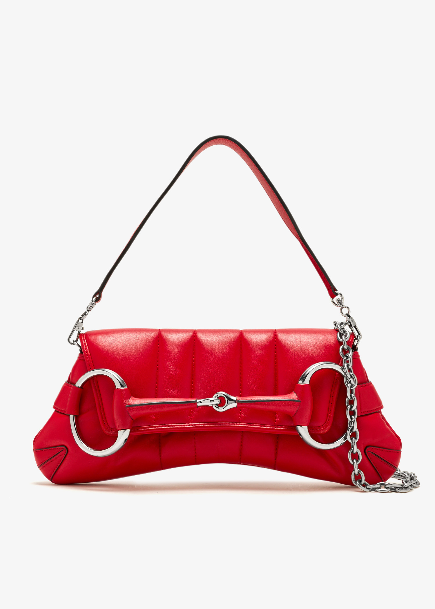 

Horsebit chain medium shoulder bag, Red