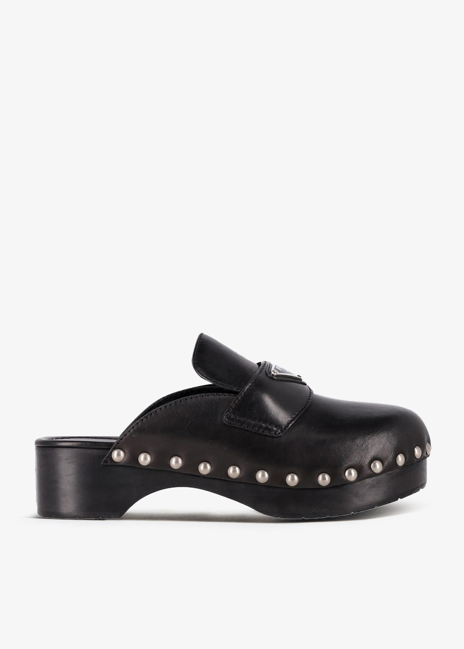 

Triangle Logo Studded clogs, Black