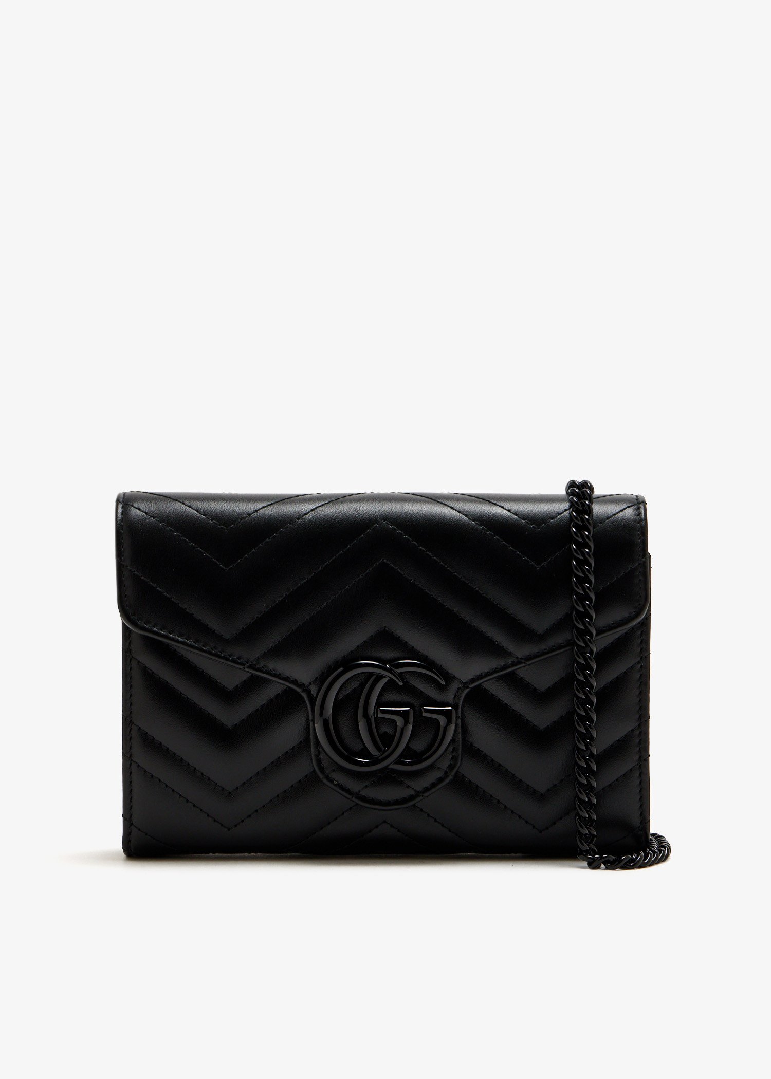 

GG Marmont mini chain wallet, Black