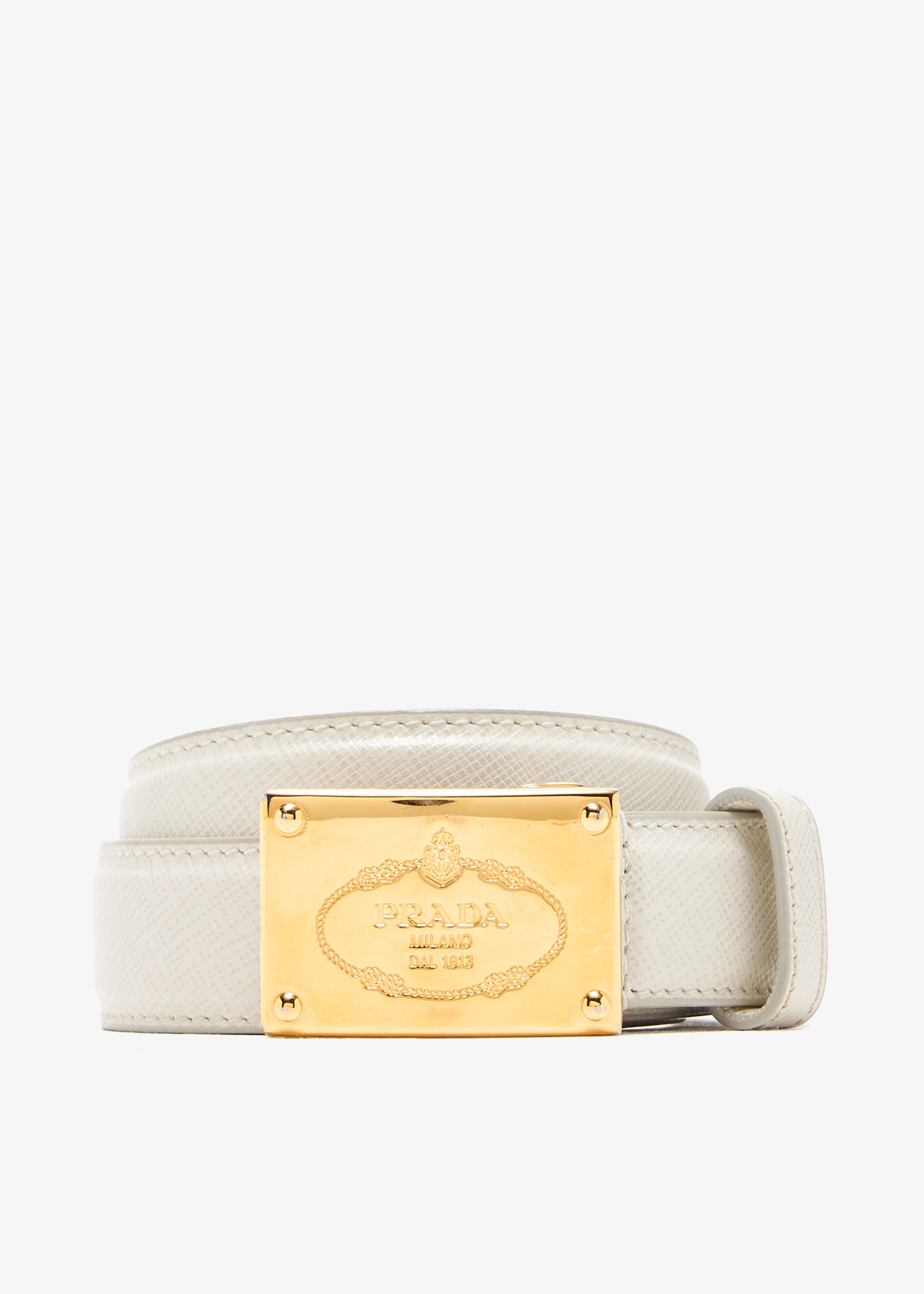 

Logo buckle belt, White