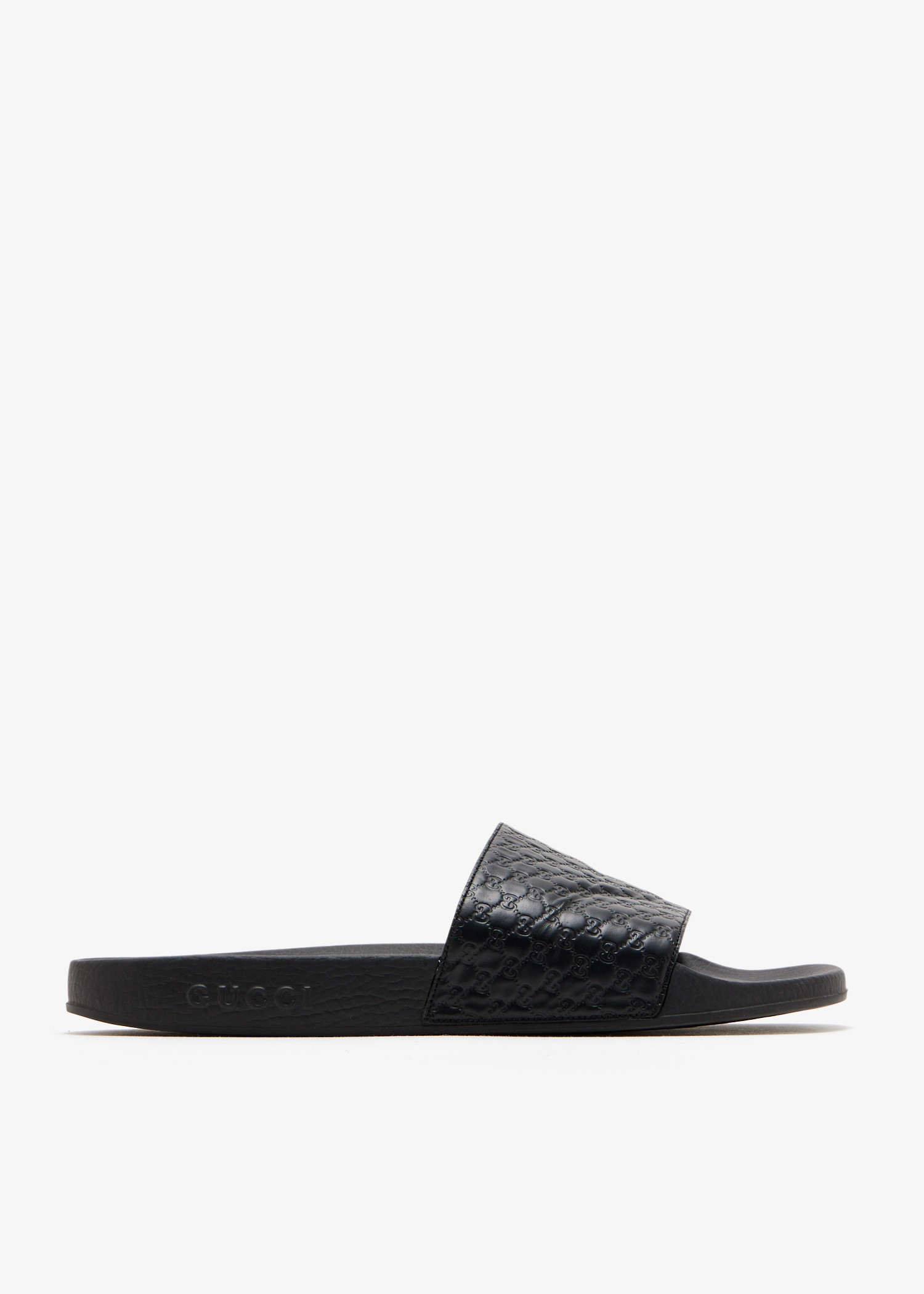 

Microguccissima slide sandals, Black
