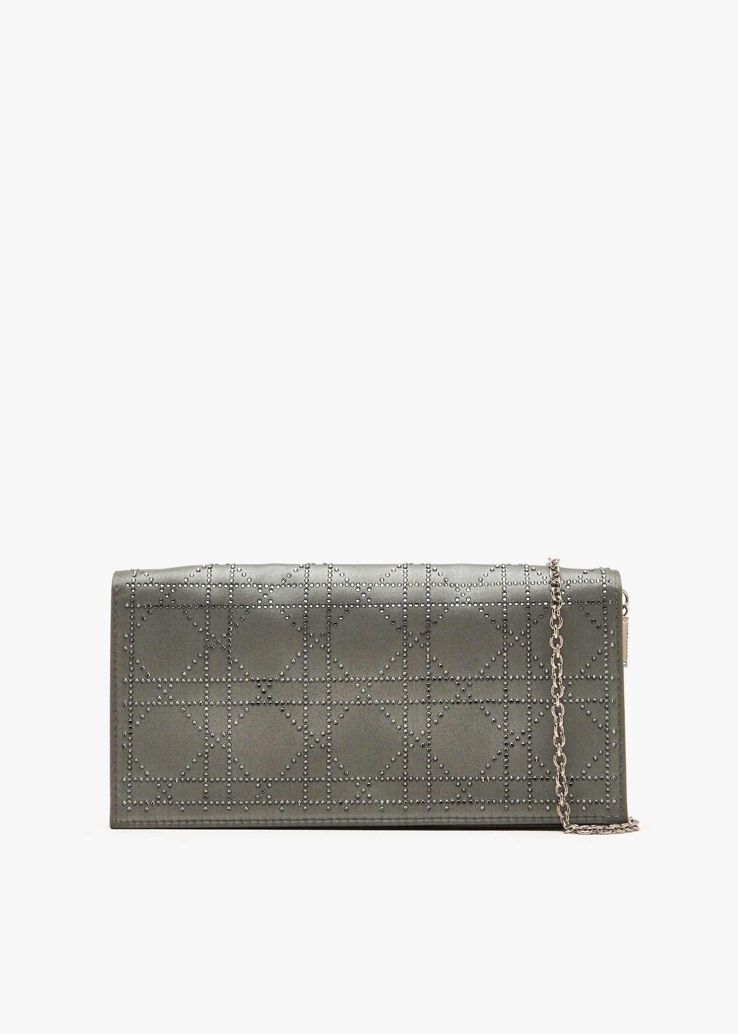 

Crystal Cannage clutch, Grey