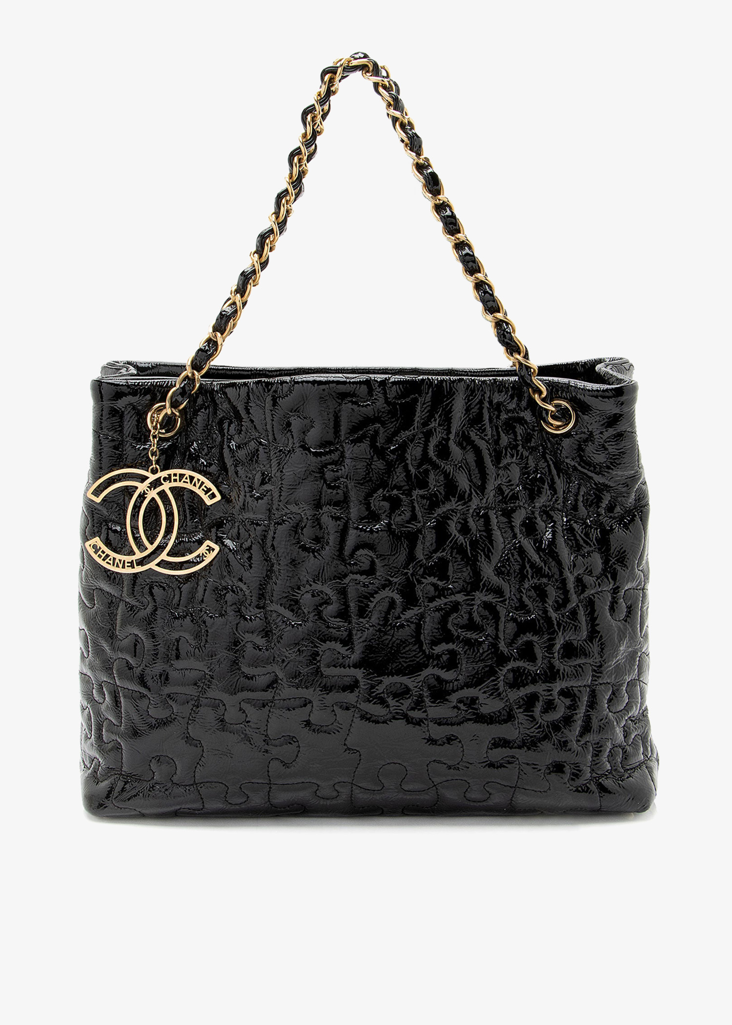 

Puzzle tote bag, Black