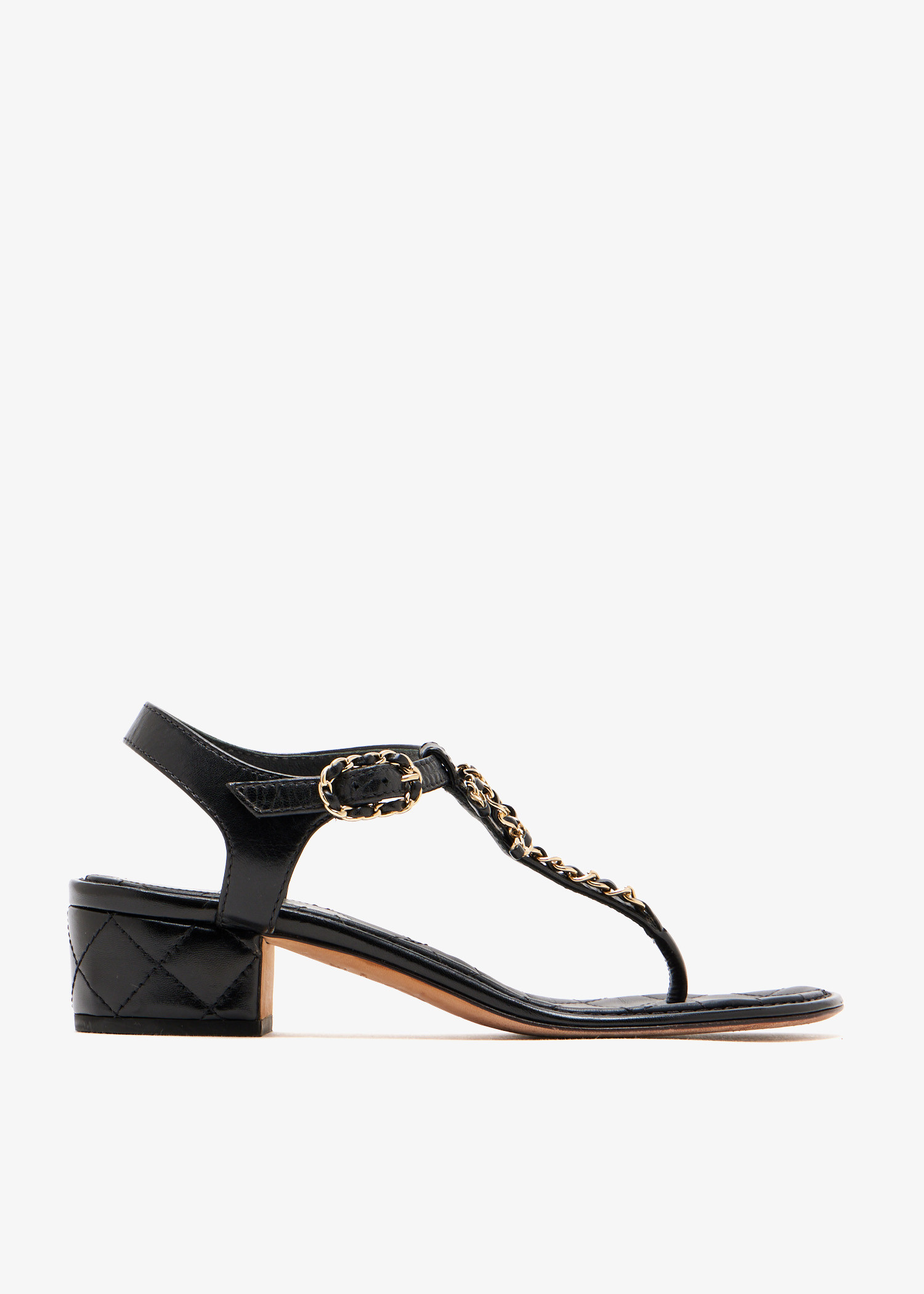 

CC Chain thong sandals, Black