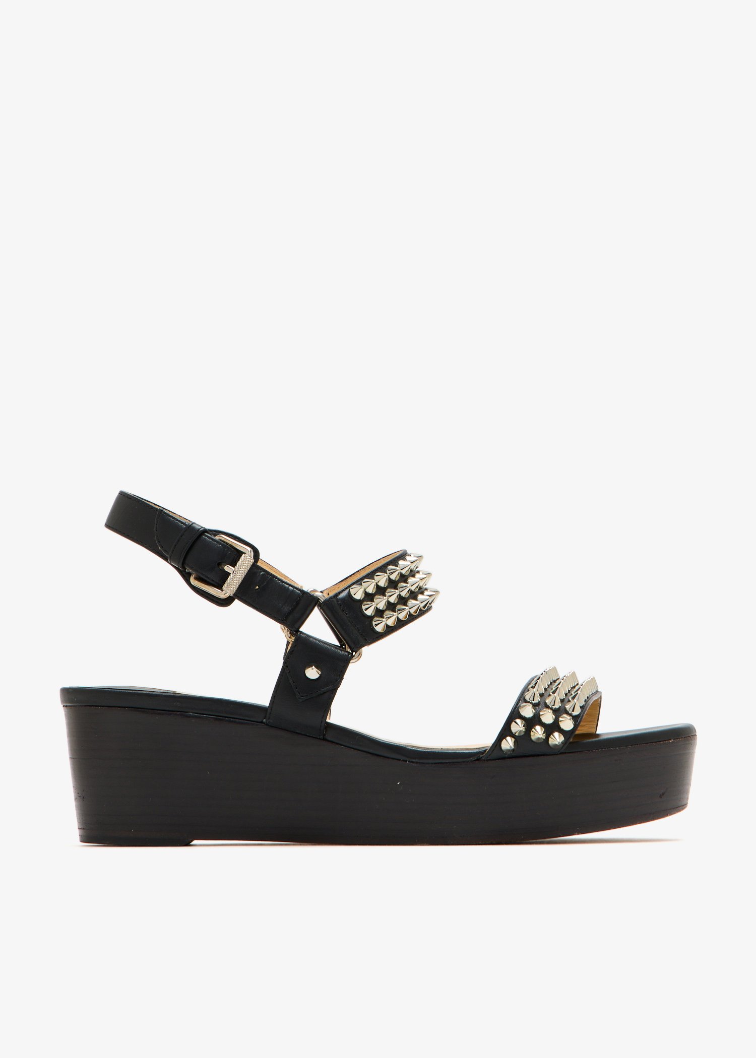 

Cordorella Spiked wedge sandals, Black