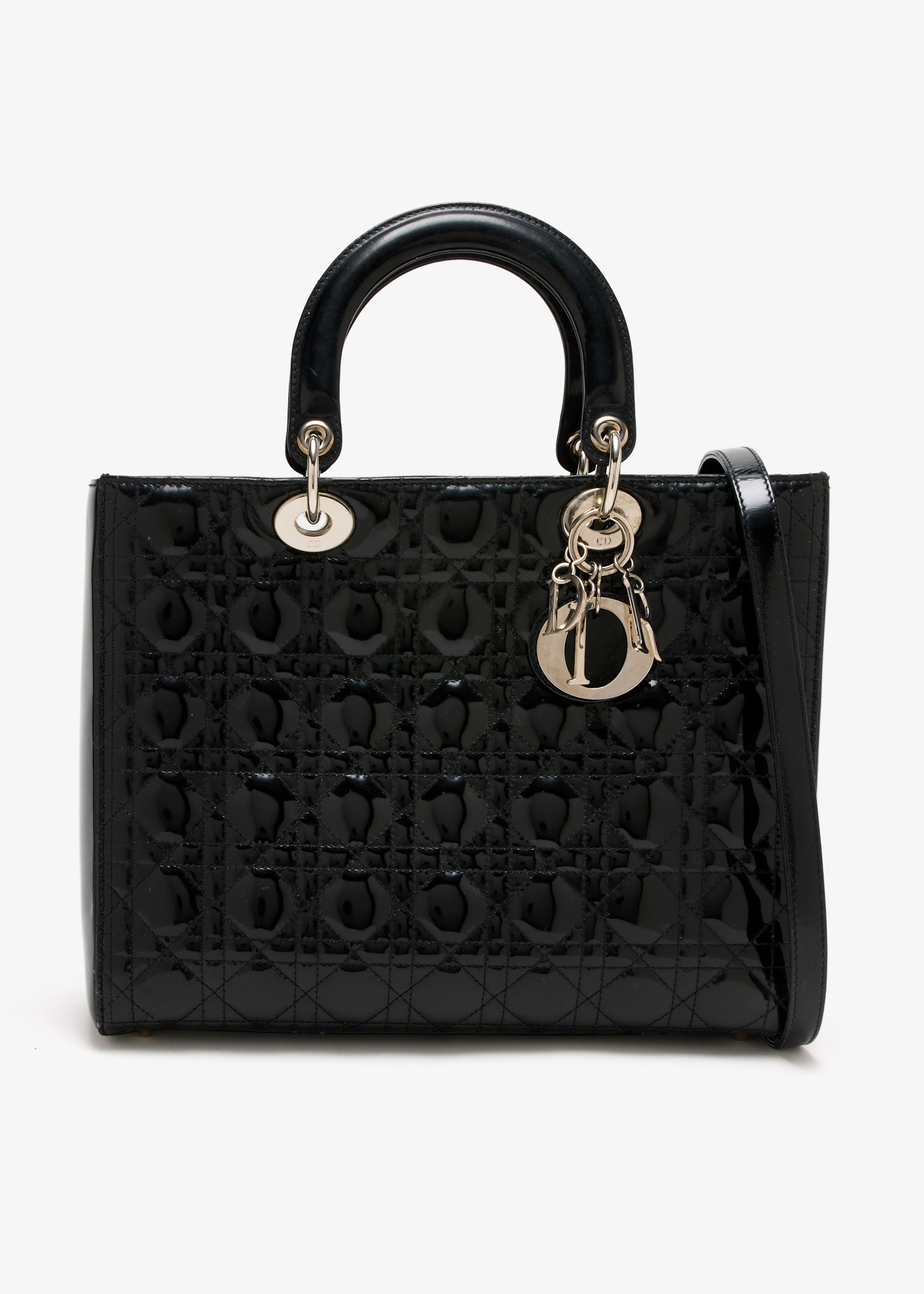 

Lady Dior Large top handle bag, Black