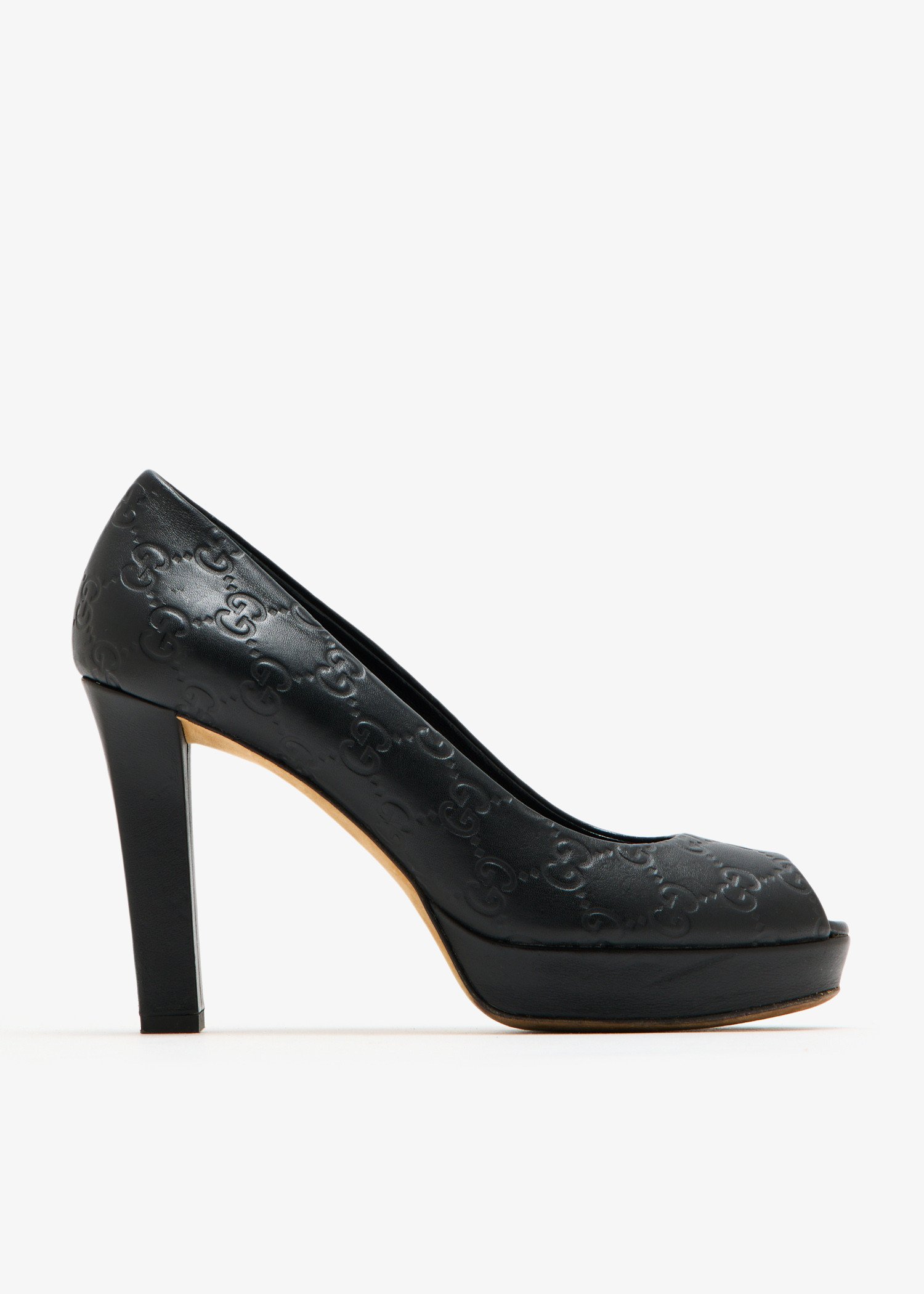 

Guccissima peep-toe pumps, Black