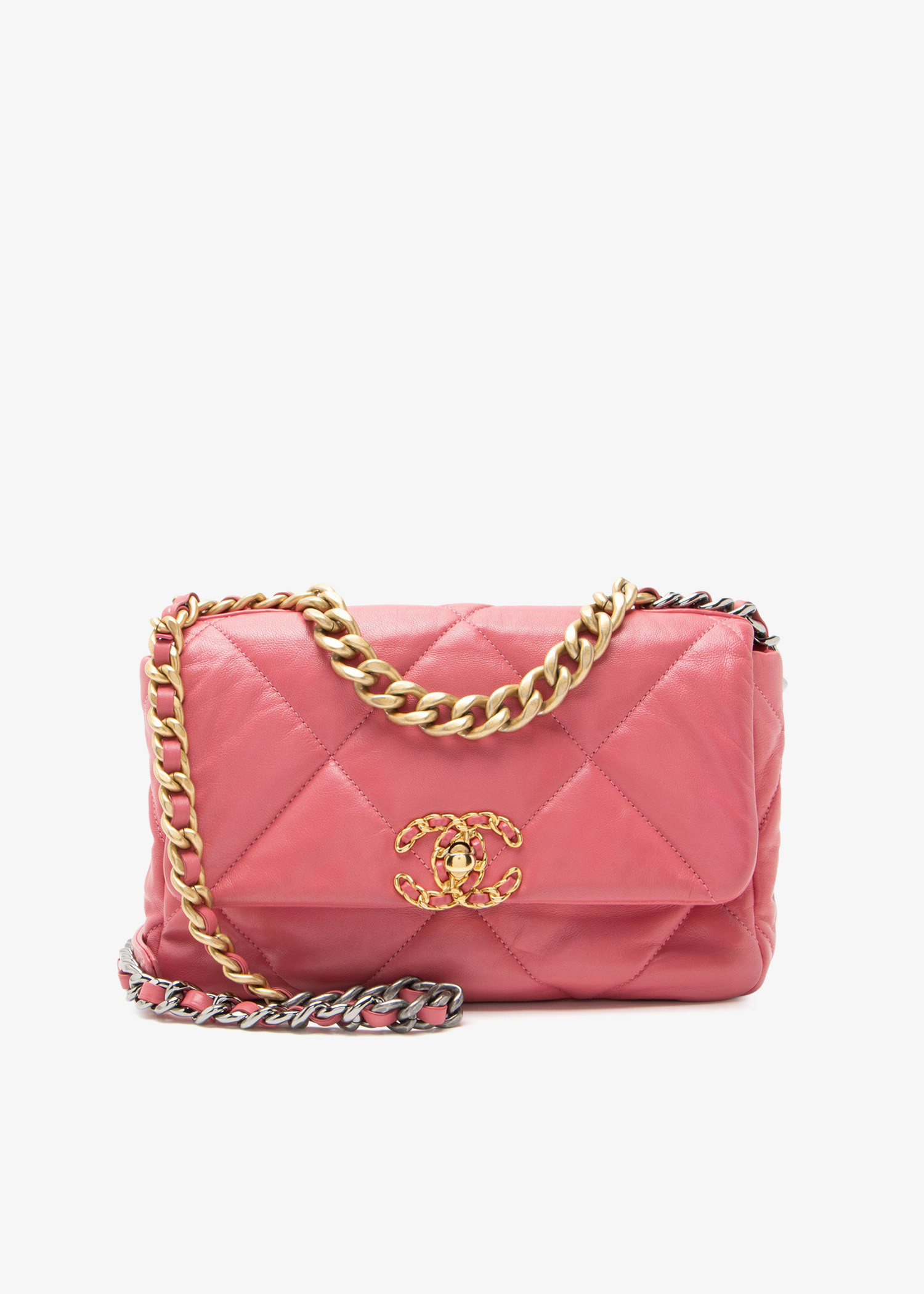 

19 medium flap shoulder bag, Pink