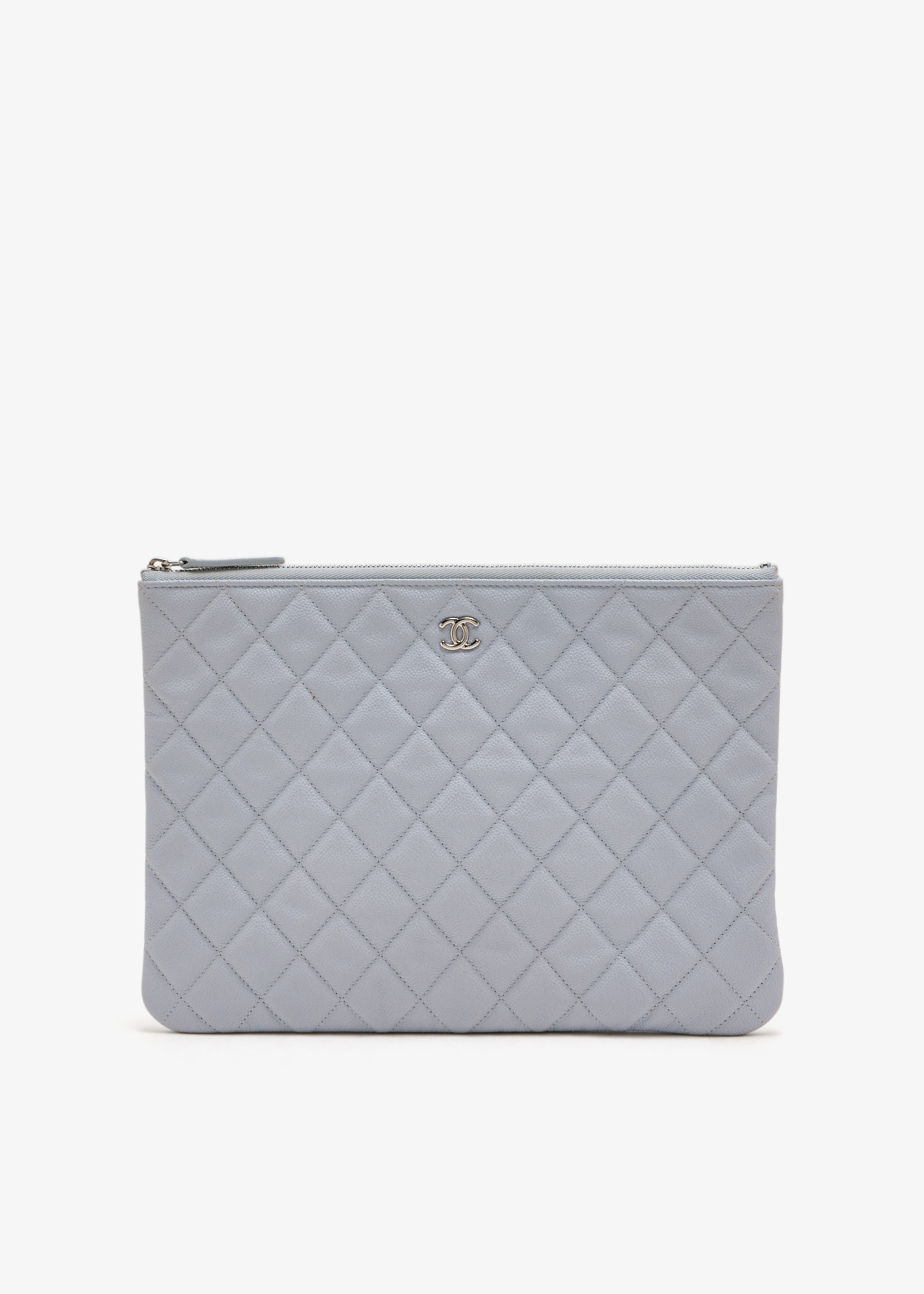 

O Case Medium quilted clutch bag, Blue