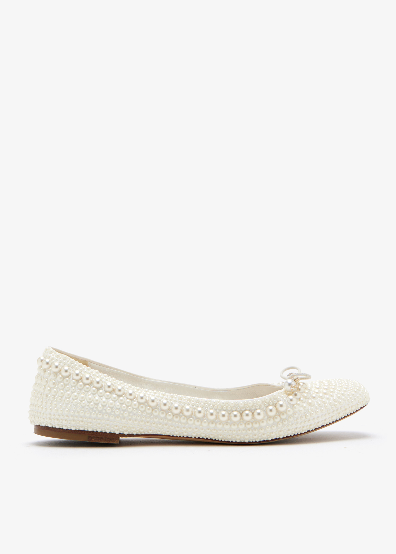 

Elme pearl-embellished ballerinas, Cream