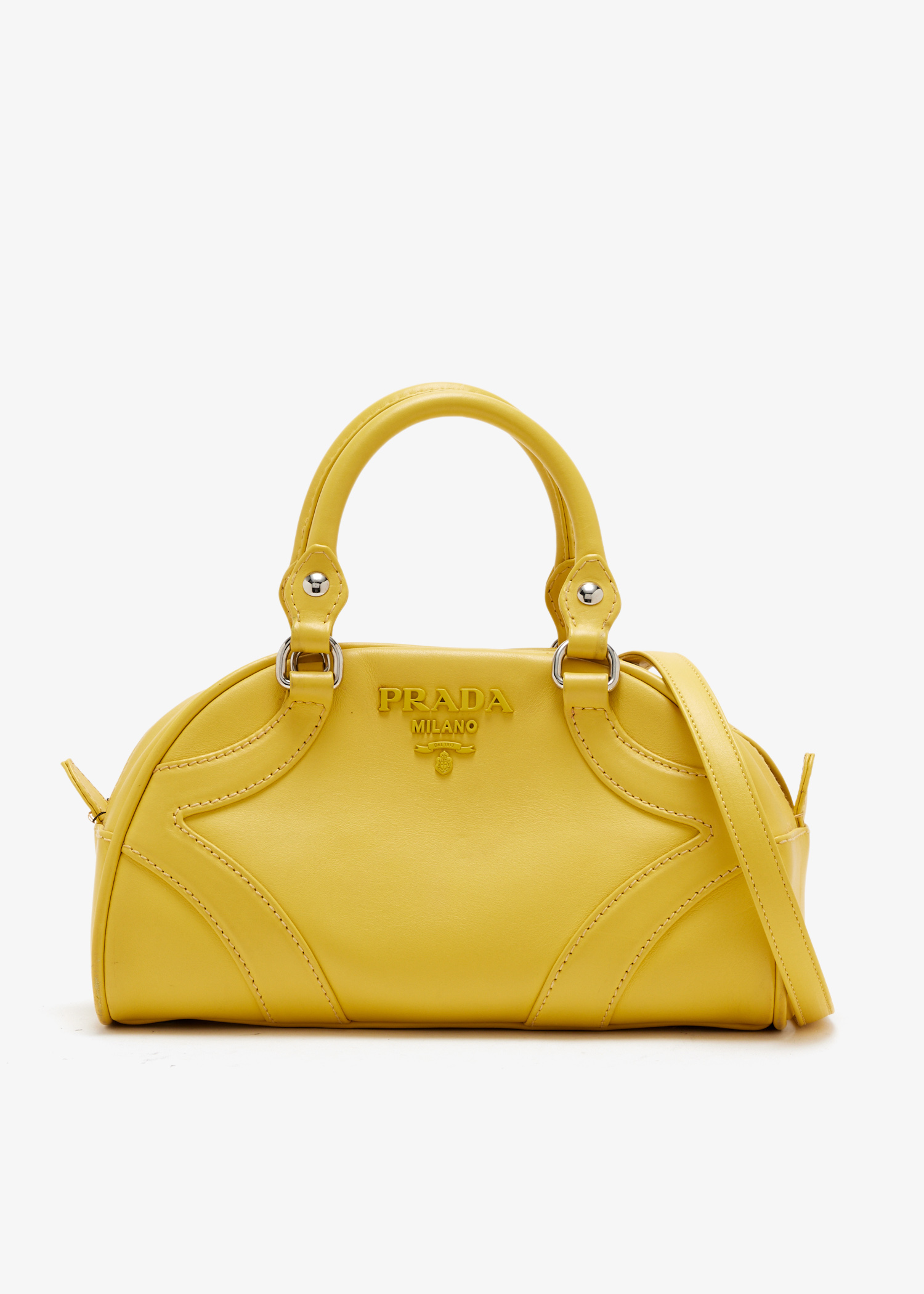 

Leather bowling bag, Yellow
