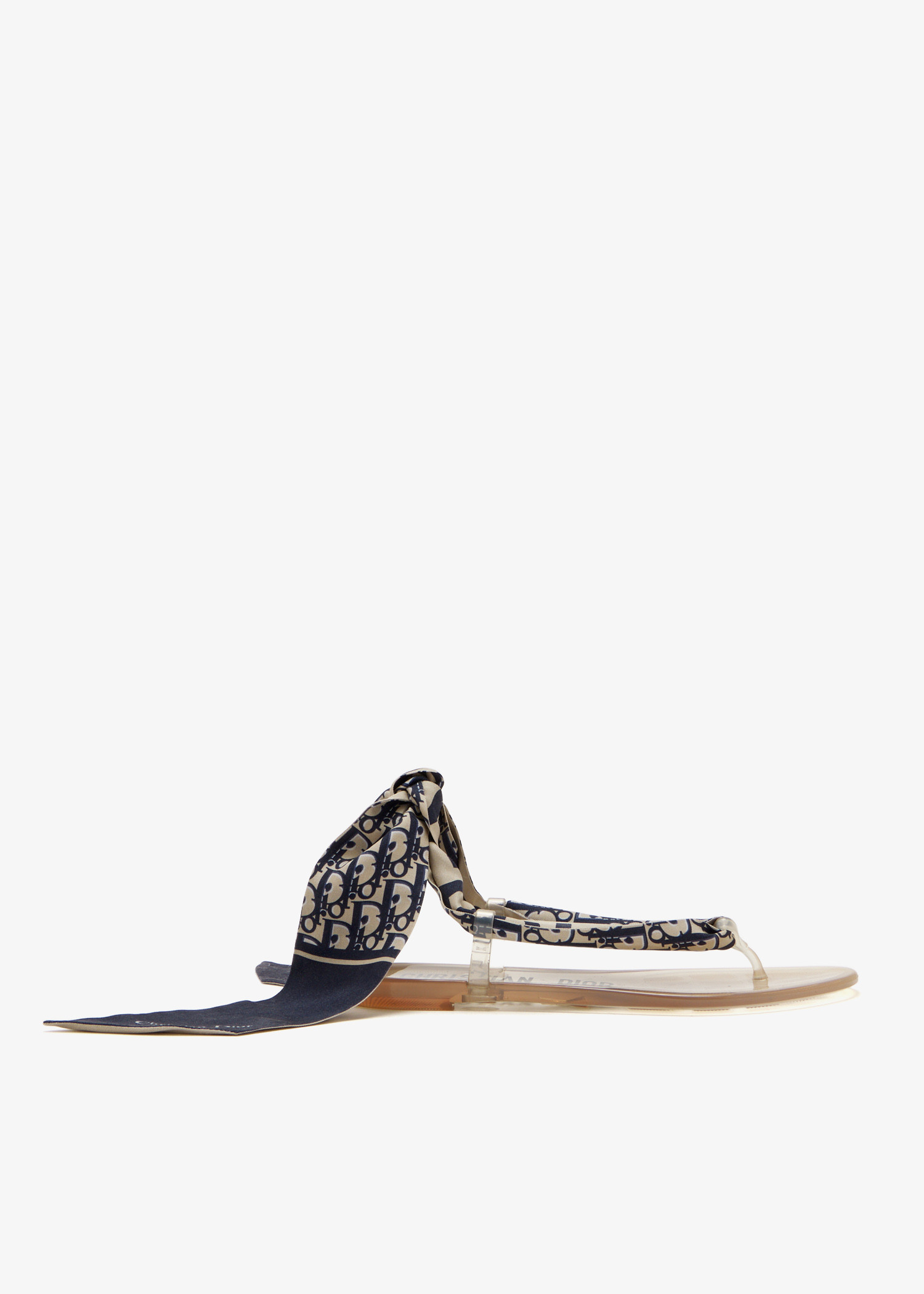 

Oblique Scarf thong sandals, Neutral