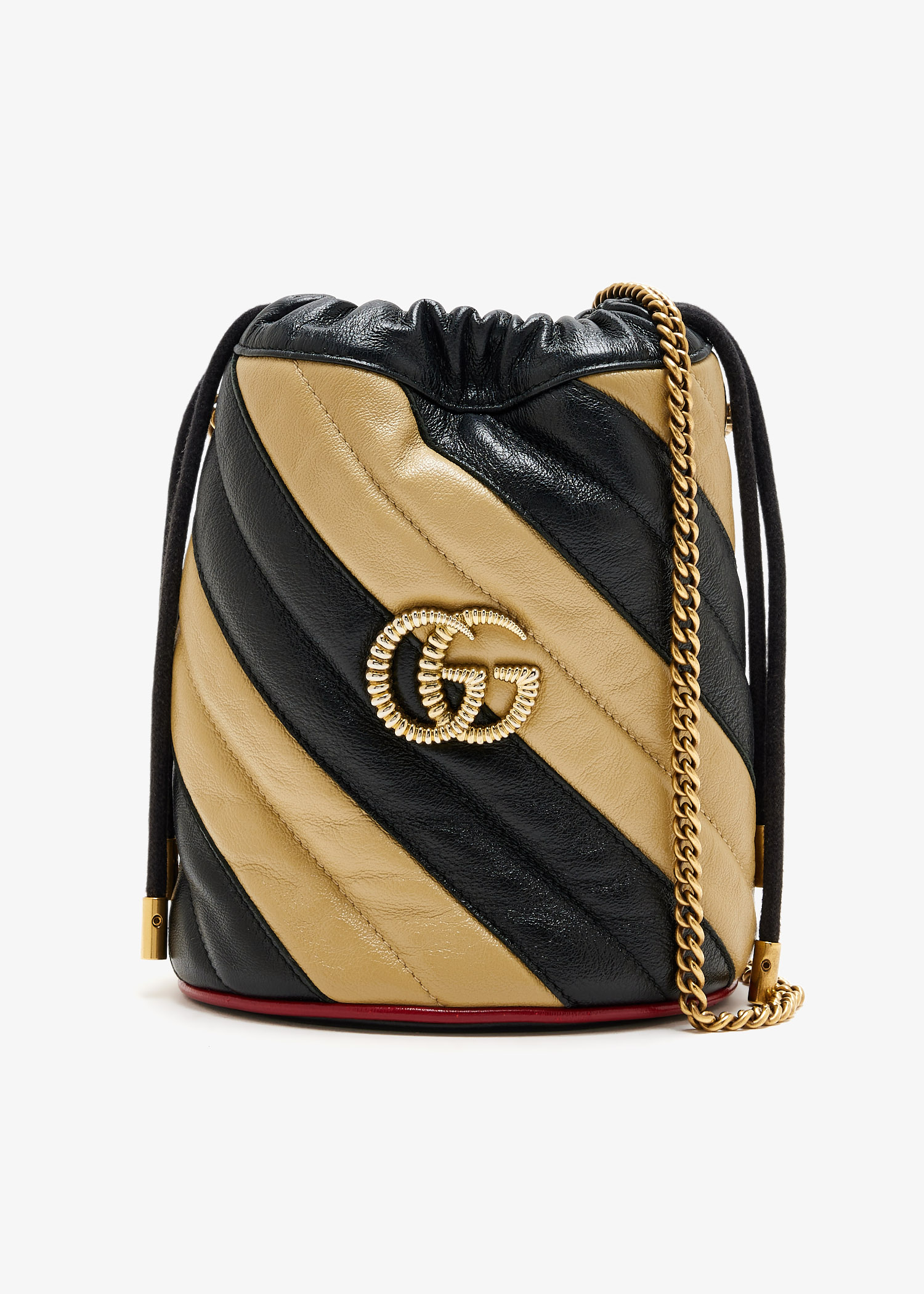 

Mini Diagonal GG Marmont Torchon bucket bag, Black