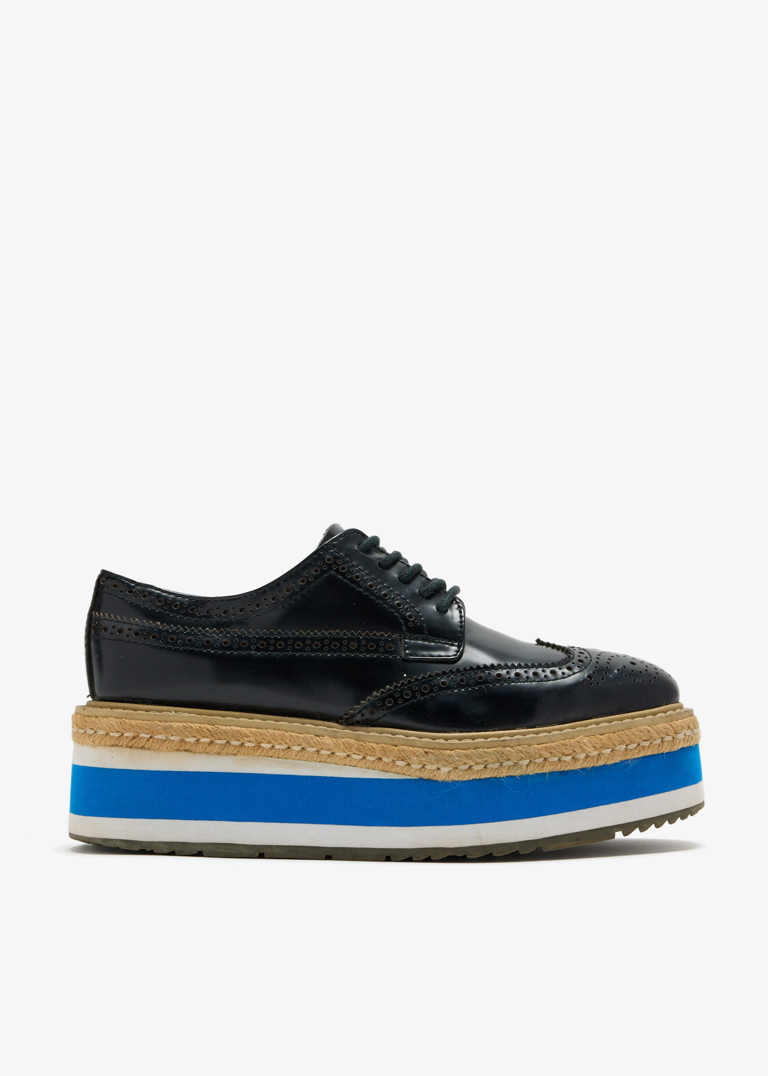 

Spazzolato Re-Edition Wingtip platform loafers, Black