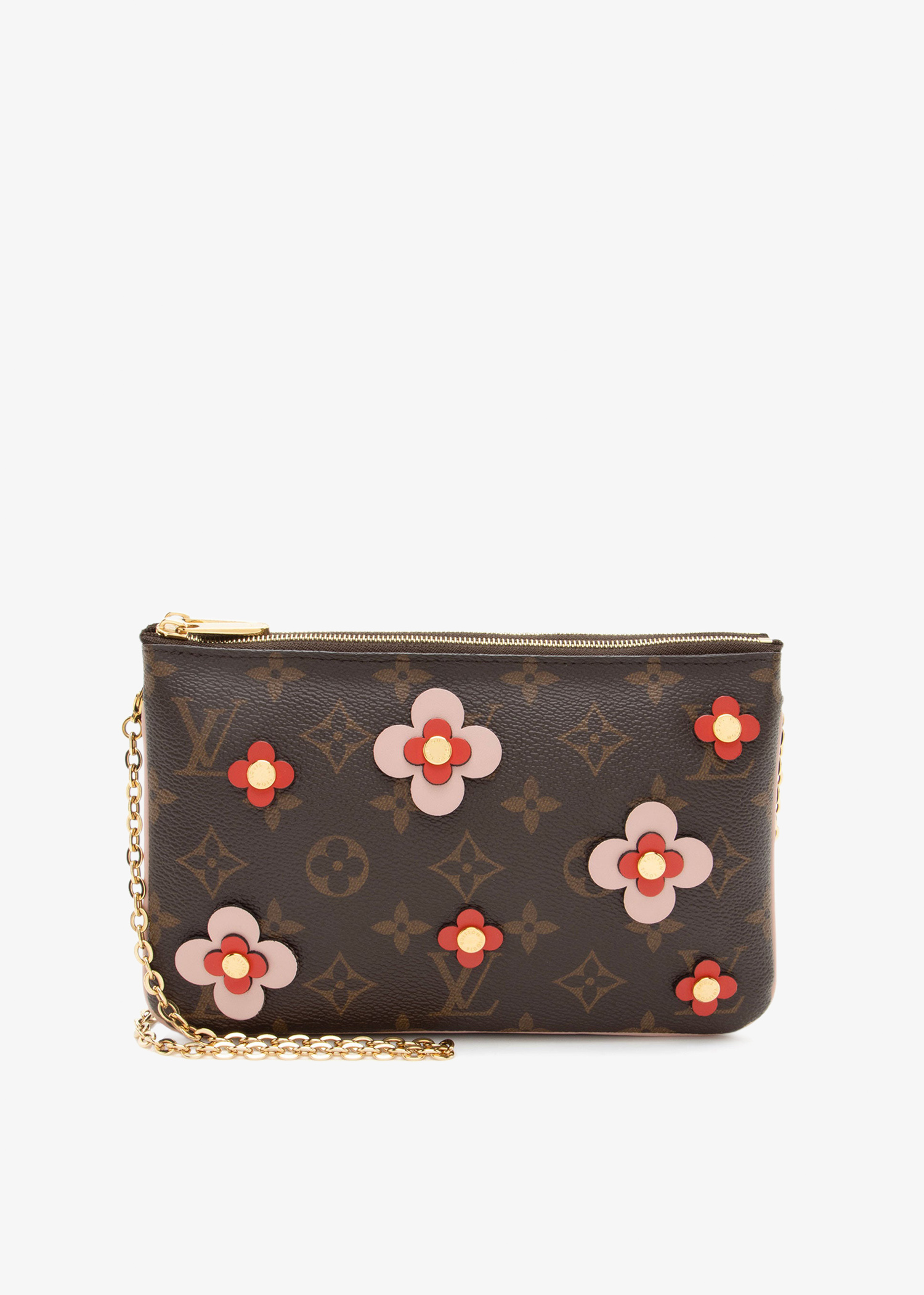 

Blooming Flowers Double Zip pochette, Printed