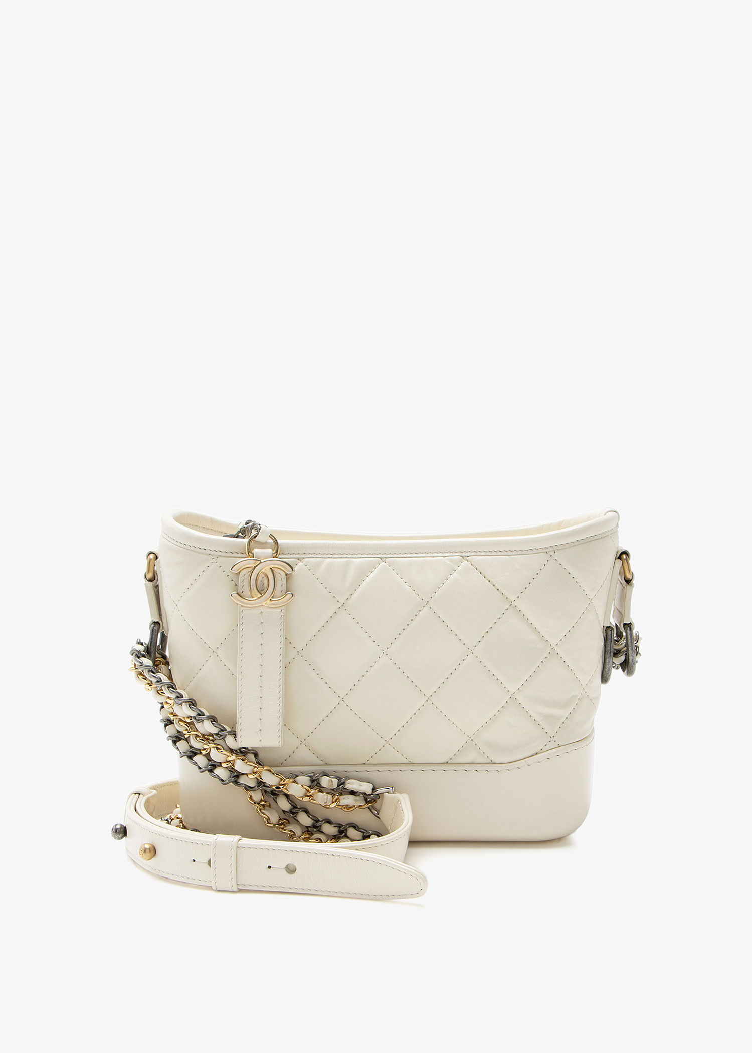 

Aged Gabrielle small hobo bag, White