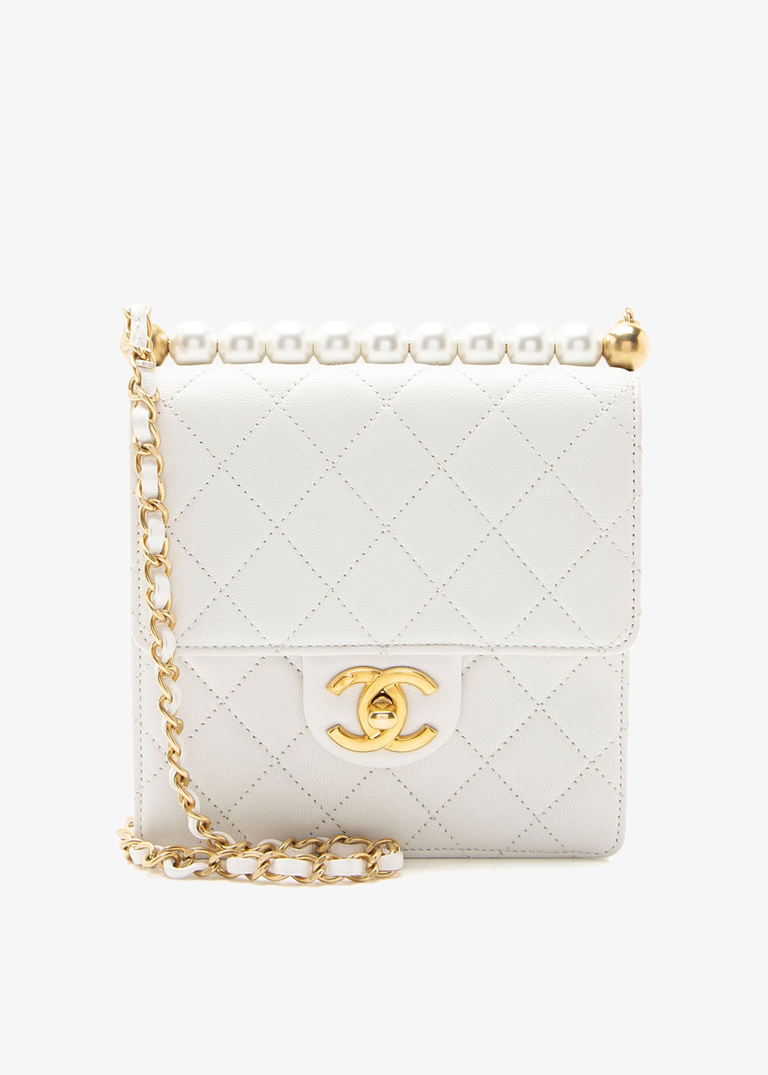 

Small Vertical flap bag, White