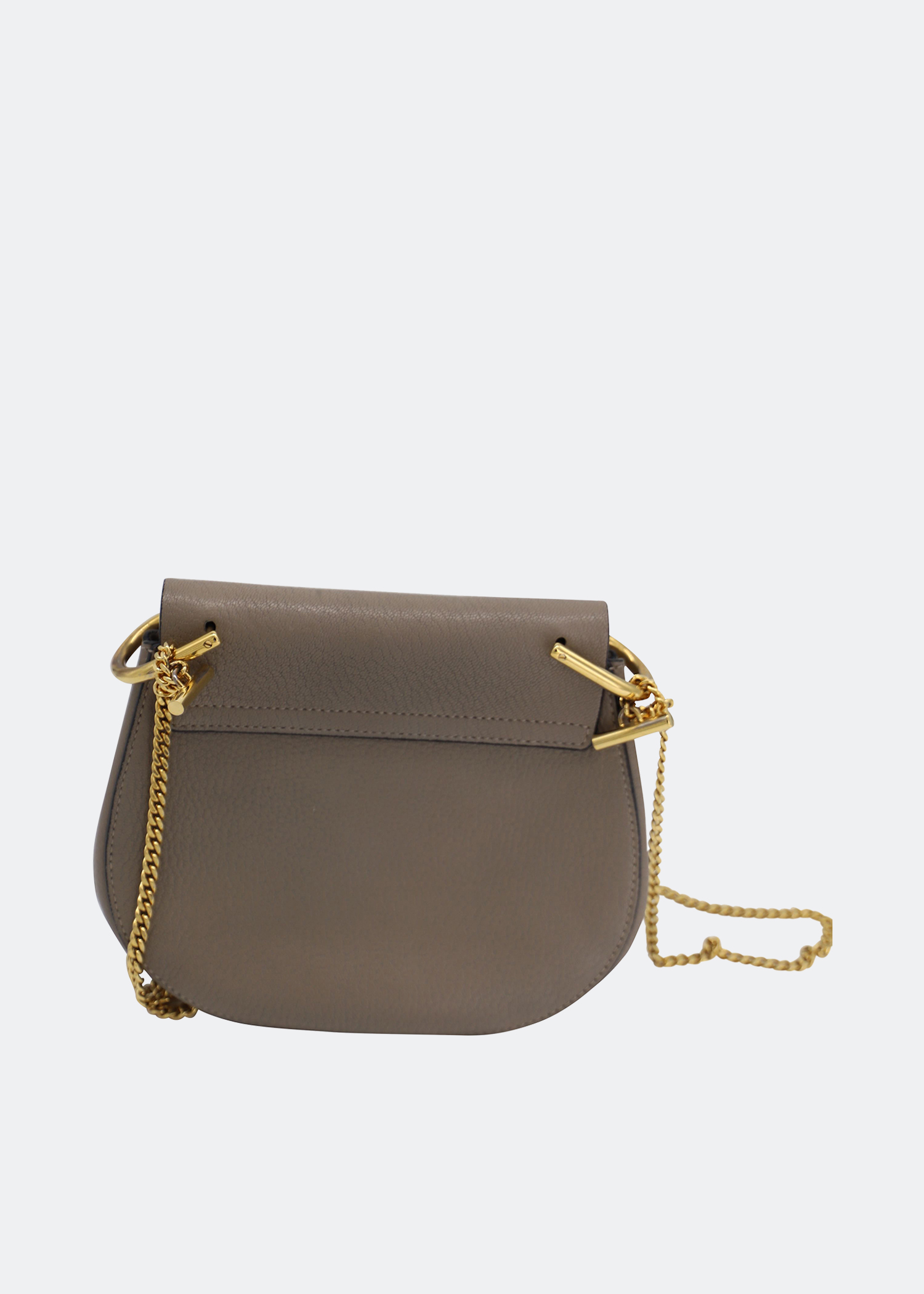 

Drew mini shoulder bag in motty grey lambskin leather