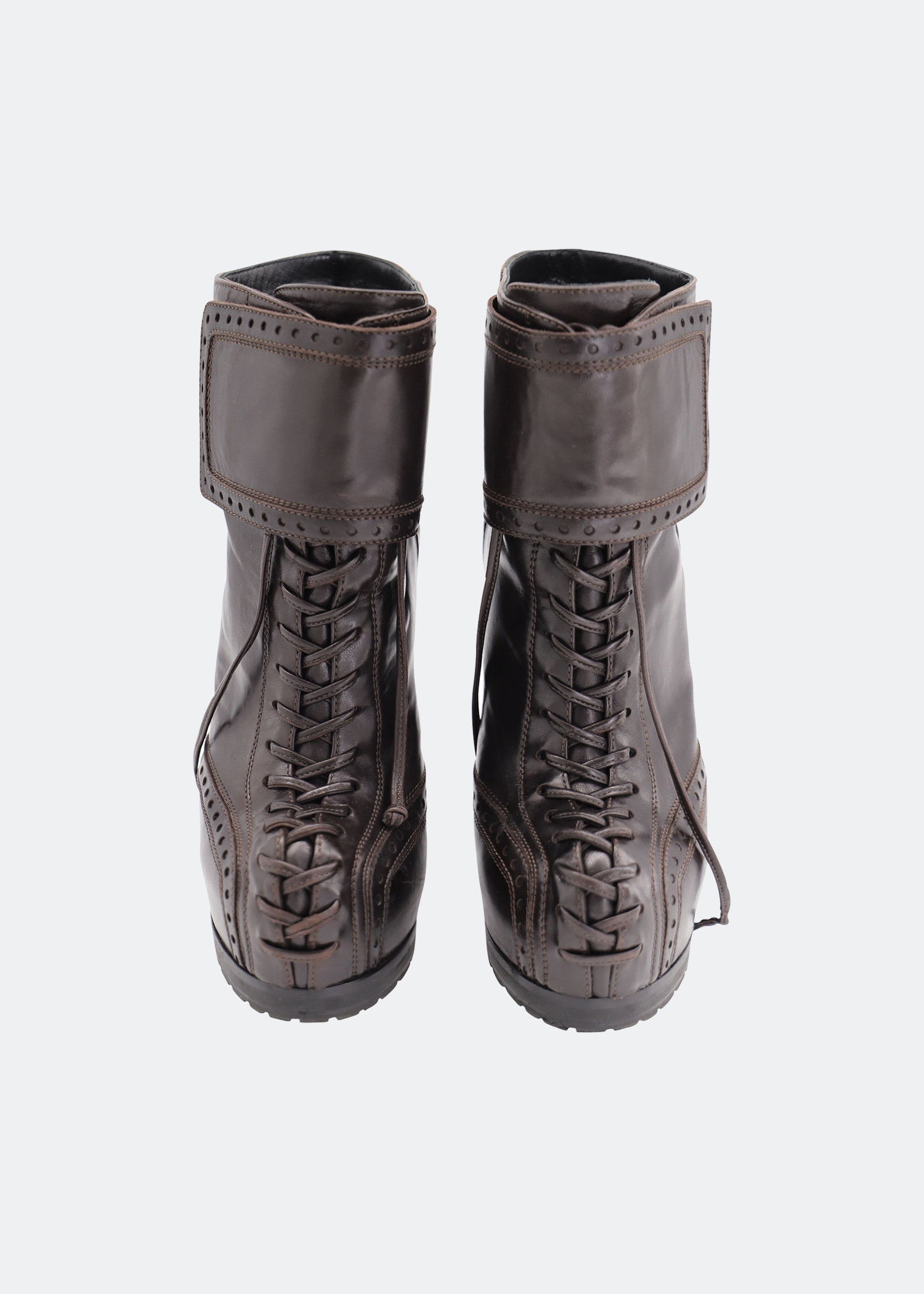 

Tribtoo 105 lace-up booties in brown leather