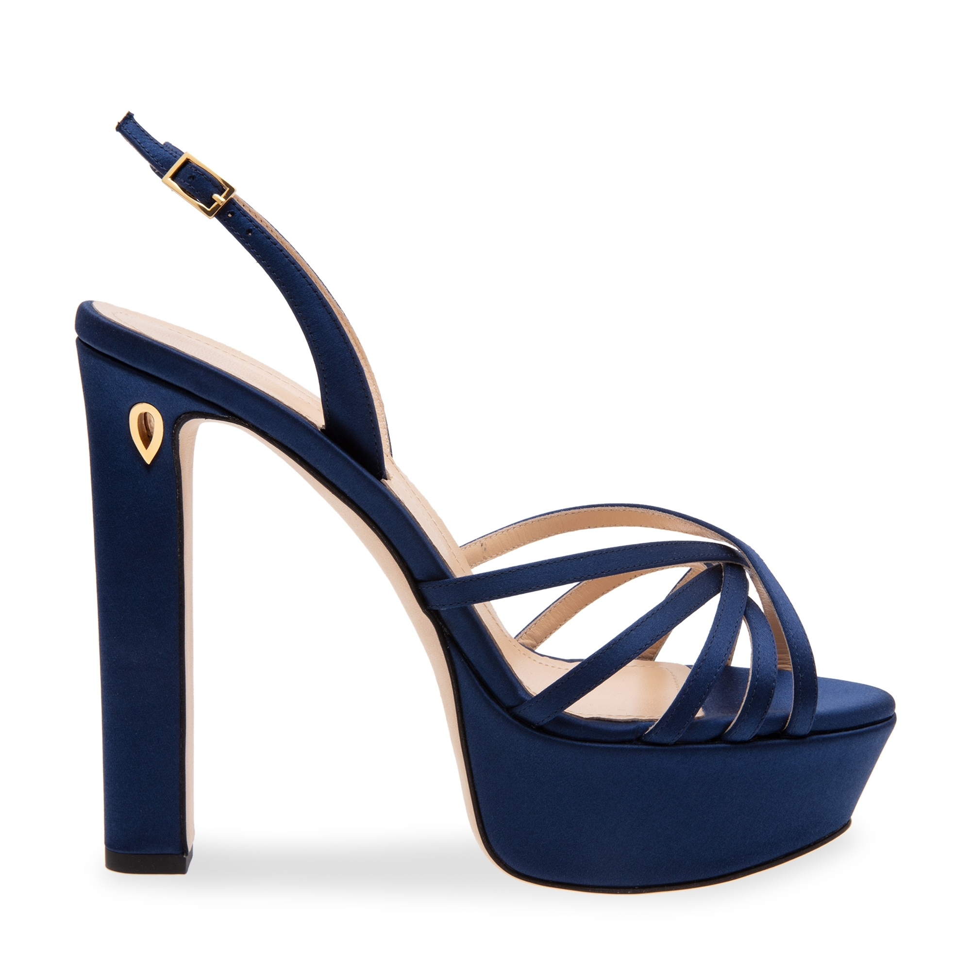 

Platform slingback sandals, Blue