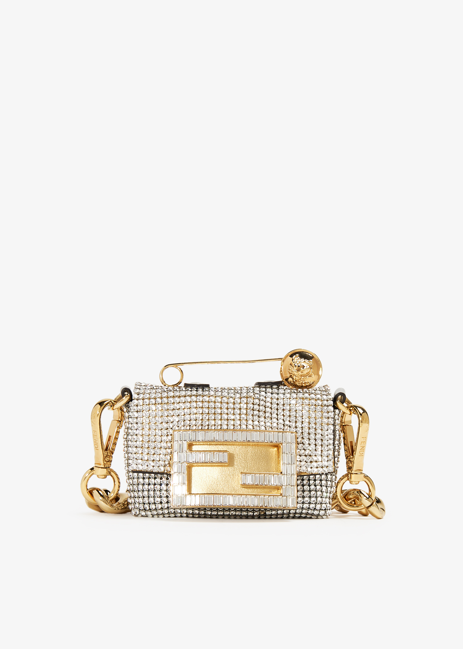 

Fendace Nano Brooch Baguette bag, Silver