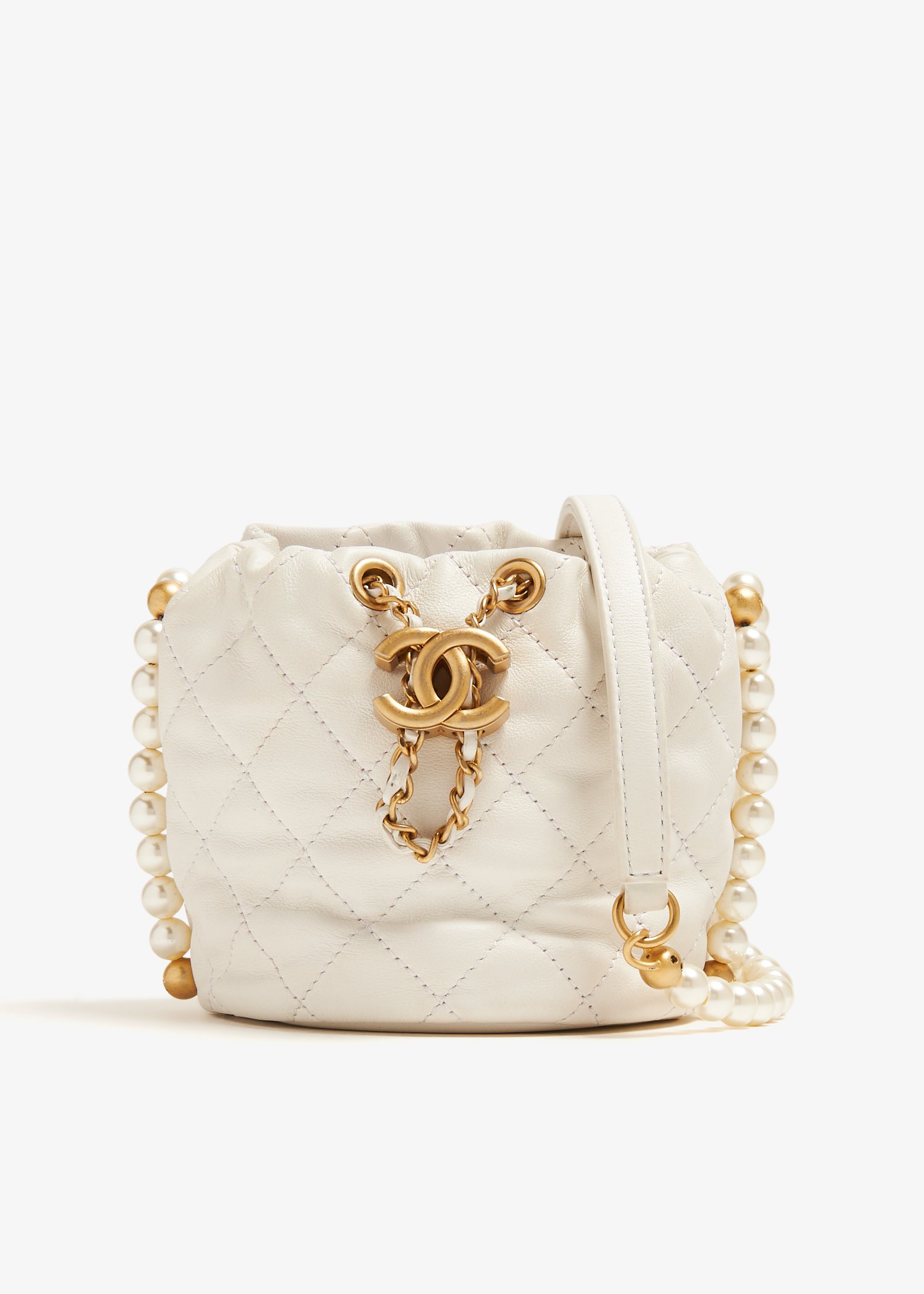 

Mini bucket bag, White