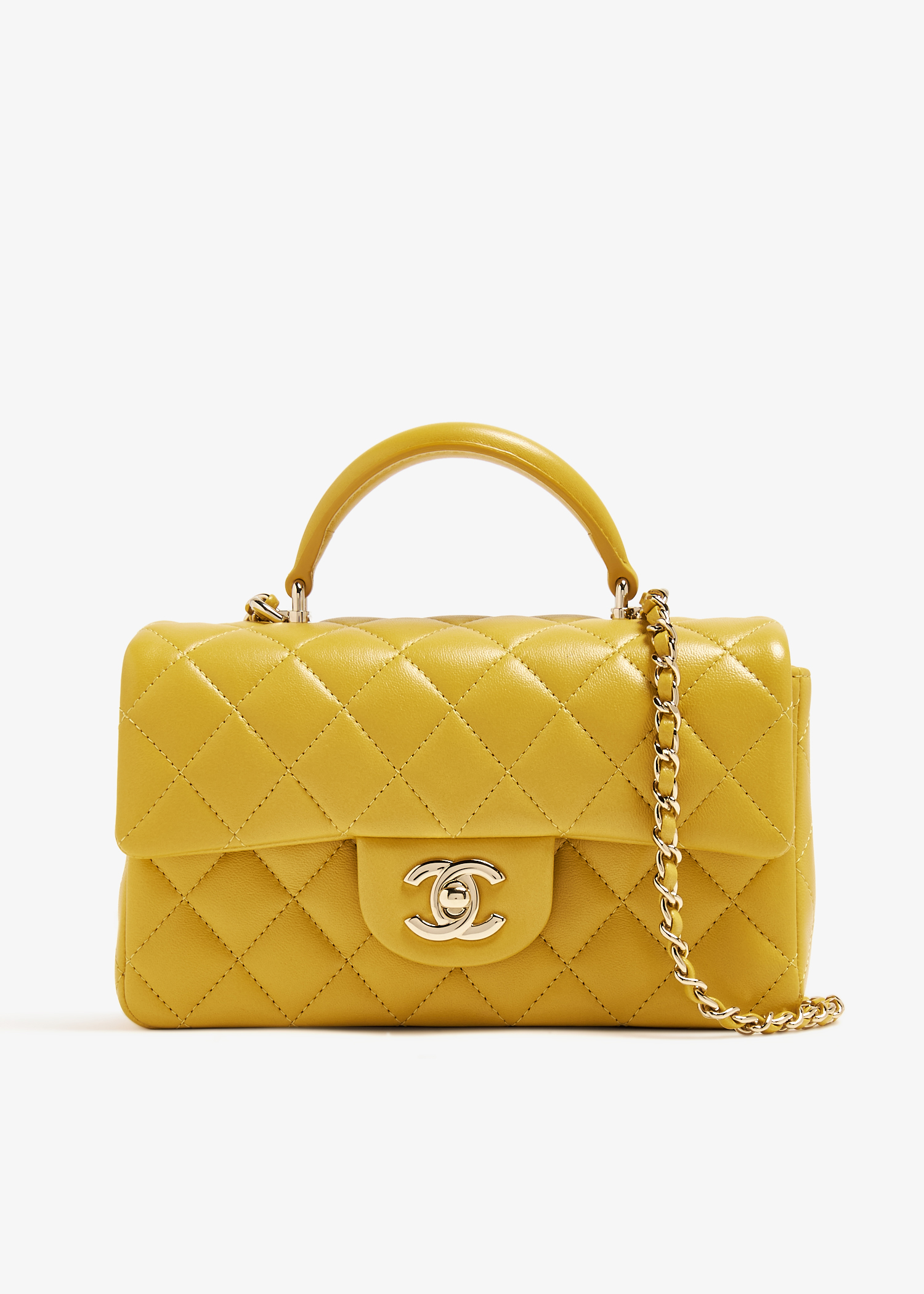 

Mini Top Handle Flap bag, Yellow