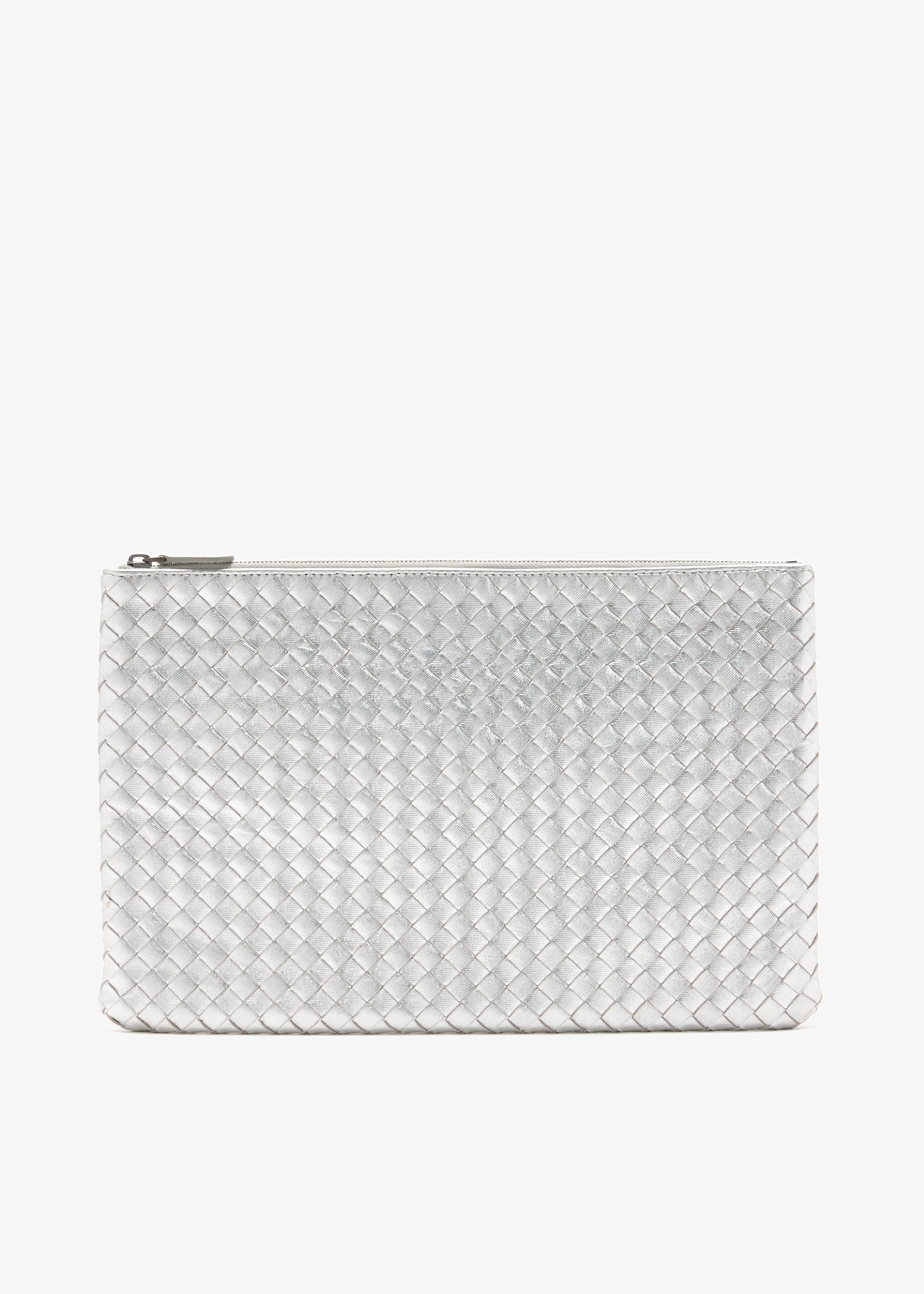 

Intrecciato clutch, Silver