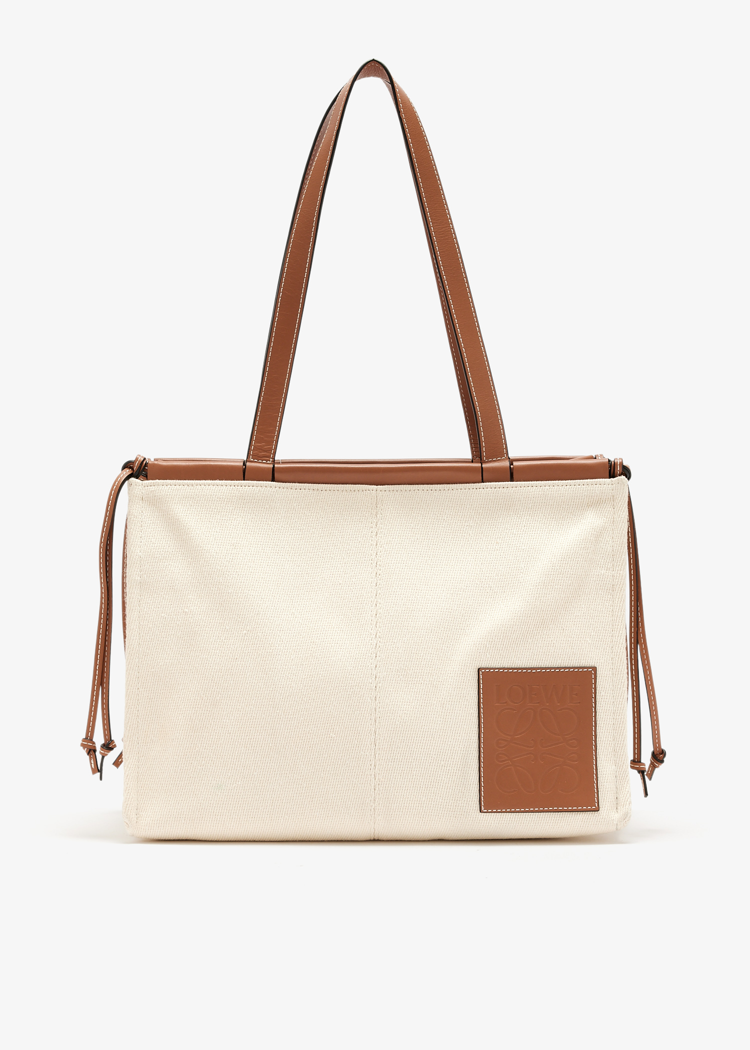 

Small Canvas cushion tote bag, Cream