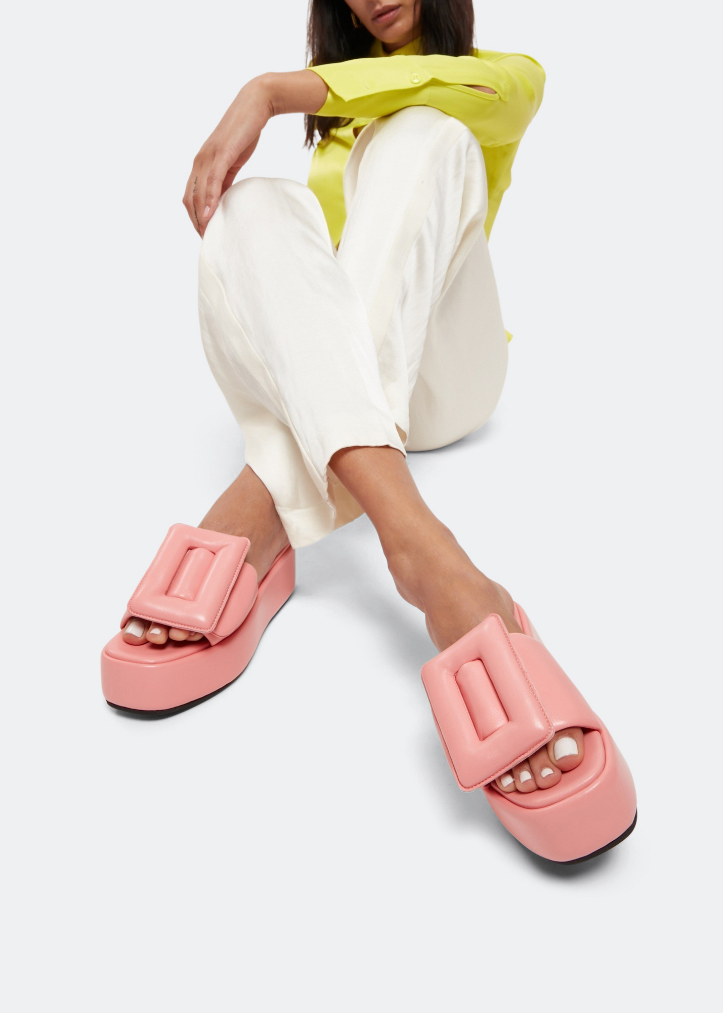 

Puffy platform sandals, Pink