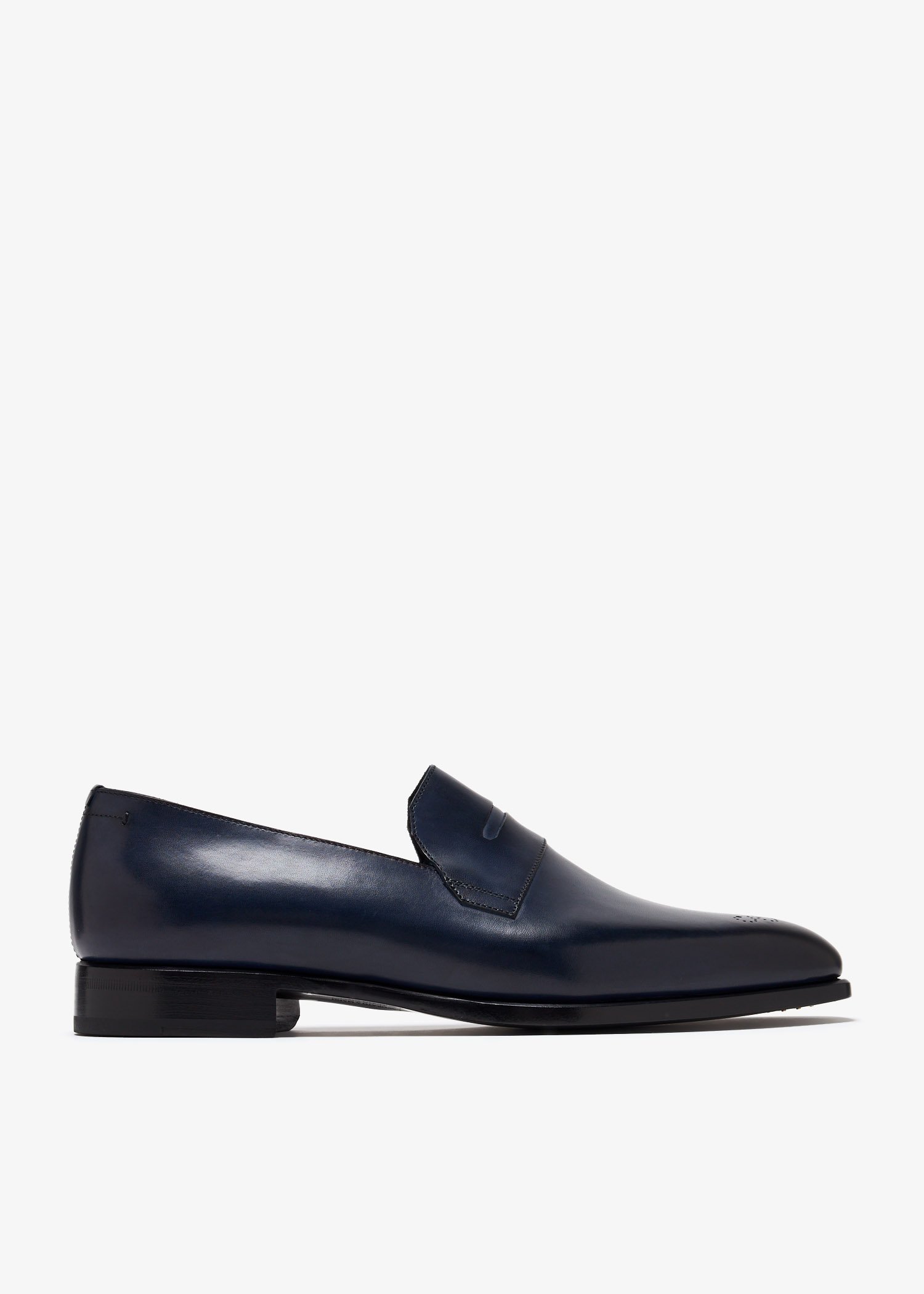 

Leather brogue loafers, Navy