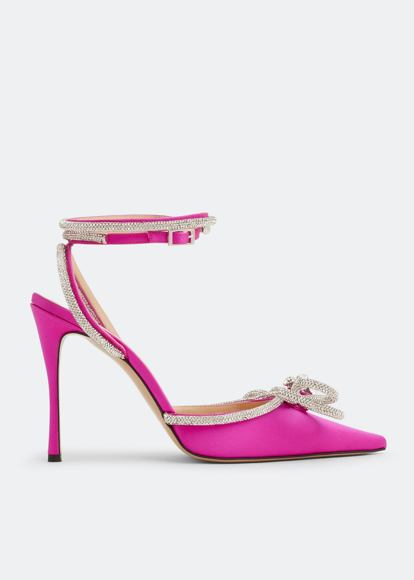 

Double bow satin pumps, Pink