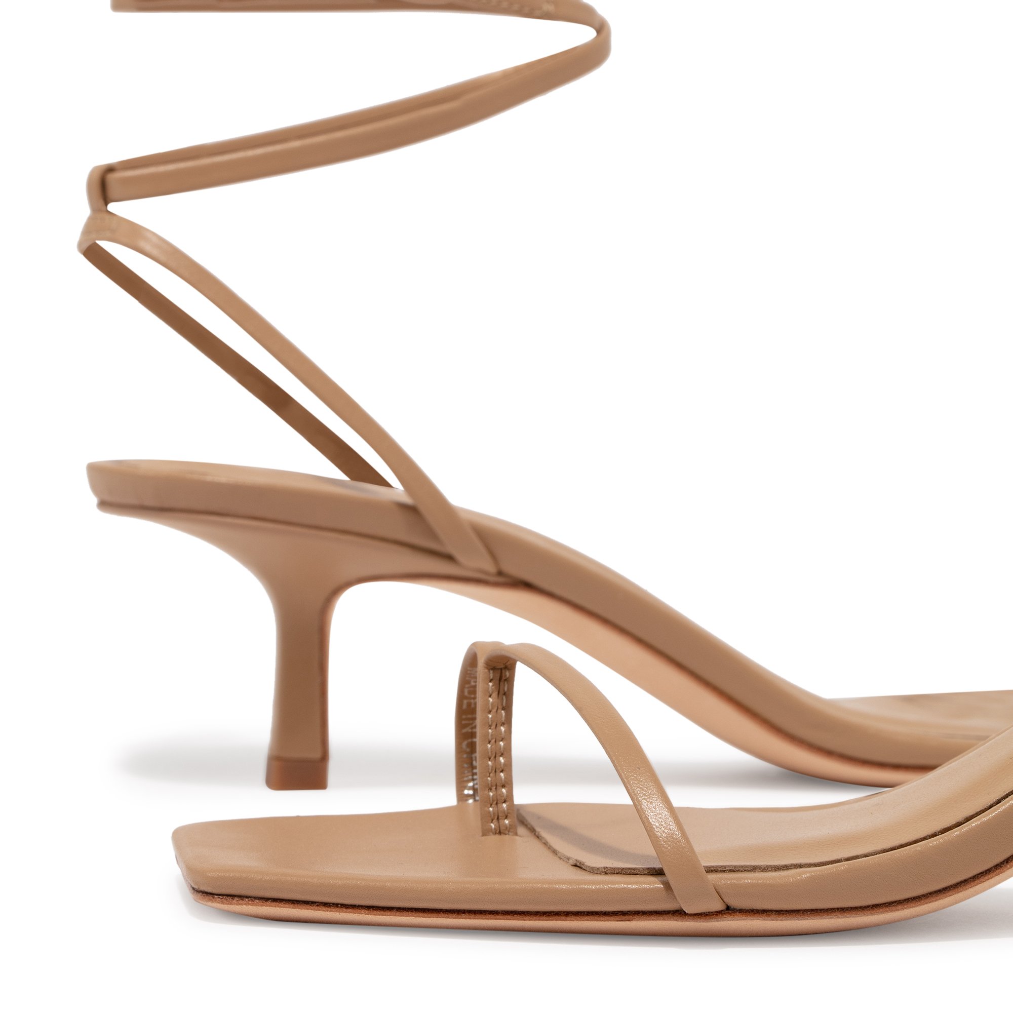 

Ankle bind 50 heel sandals, Beige