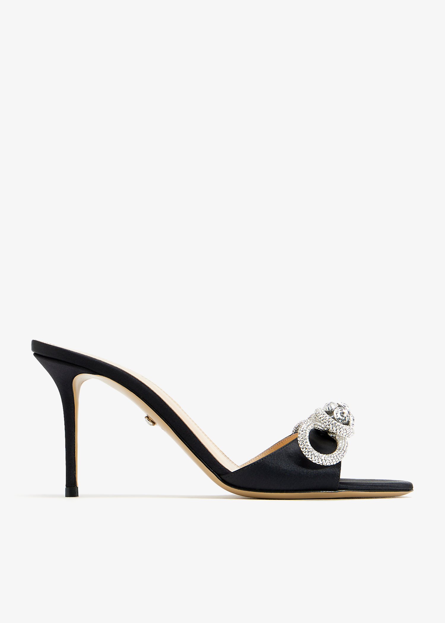

Double Bow satin mules, Black